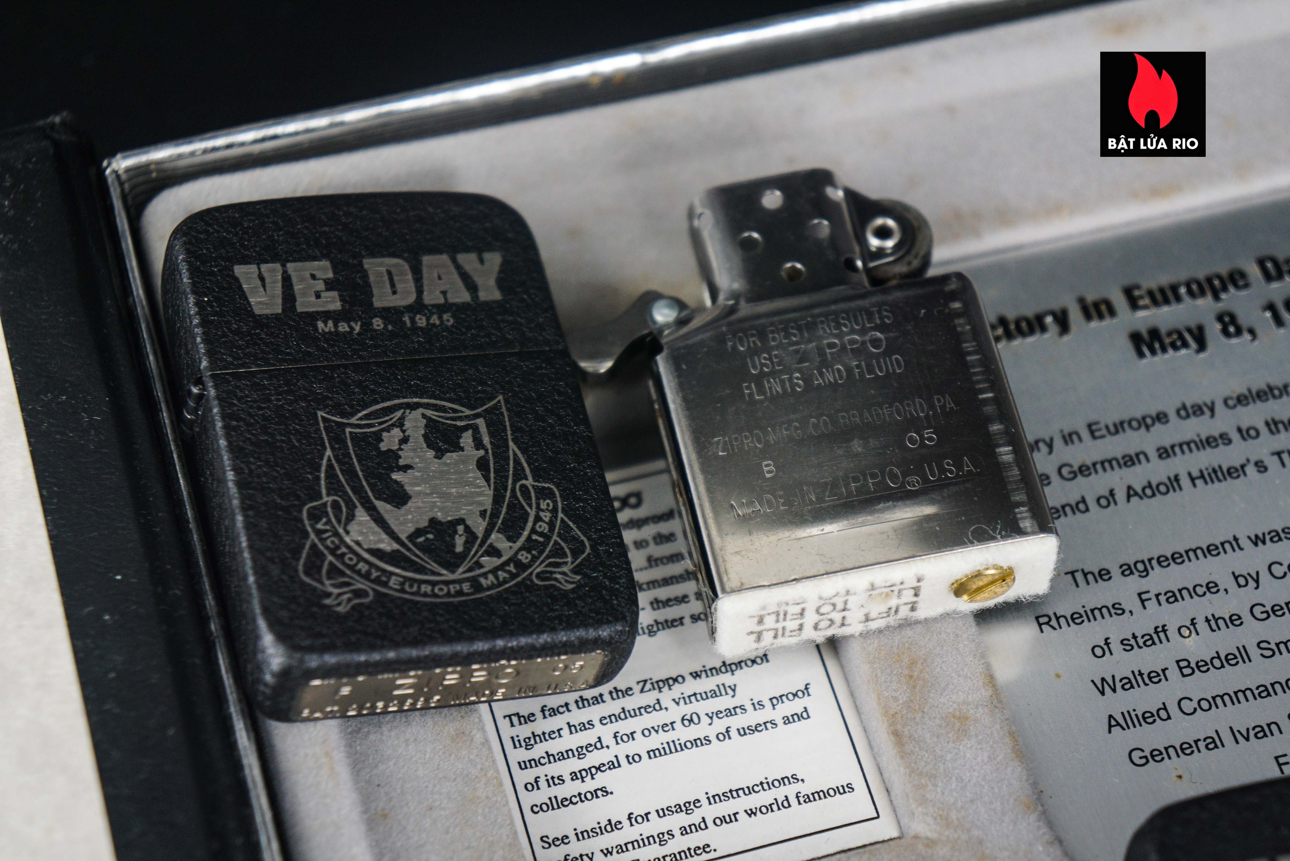 Set Zippo 2005 – Victory in Europe & Japan – WWII VE DAY & VJ DAY – 60th Anniversary – Limited 3539/5000 15