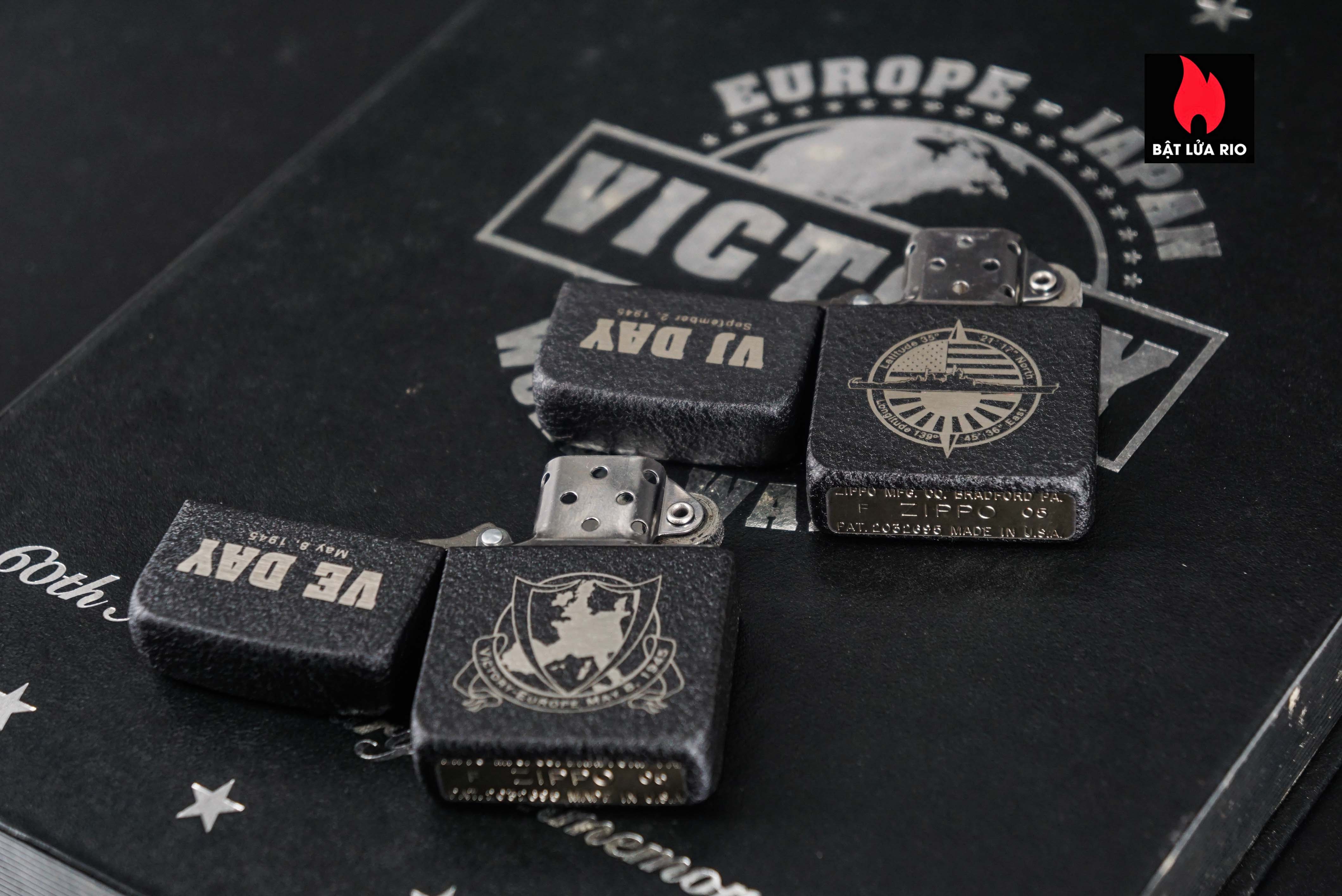 Set Zippo 2005 – Victory in Europe & Japan – WWII VE DAY & VJ DAY – 60th Anniversary – Limited 3539/5000 2