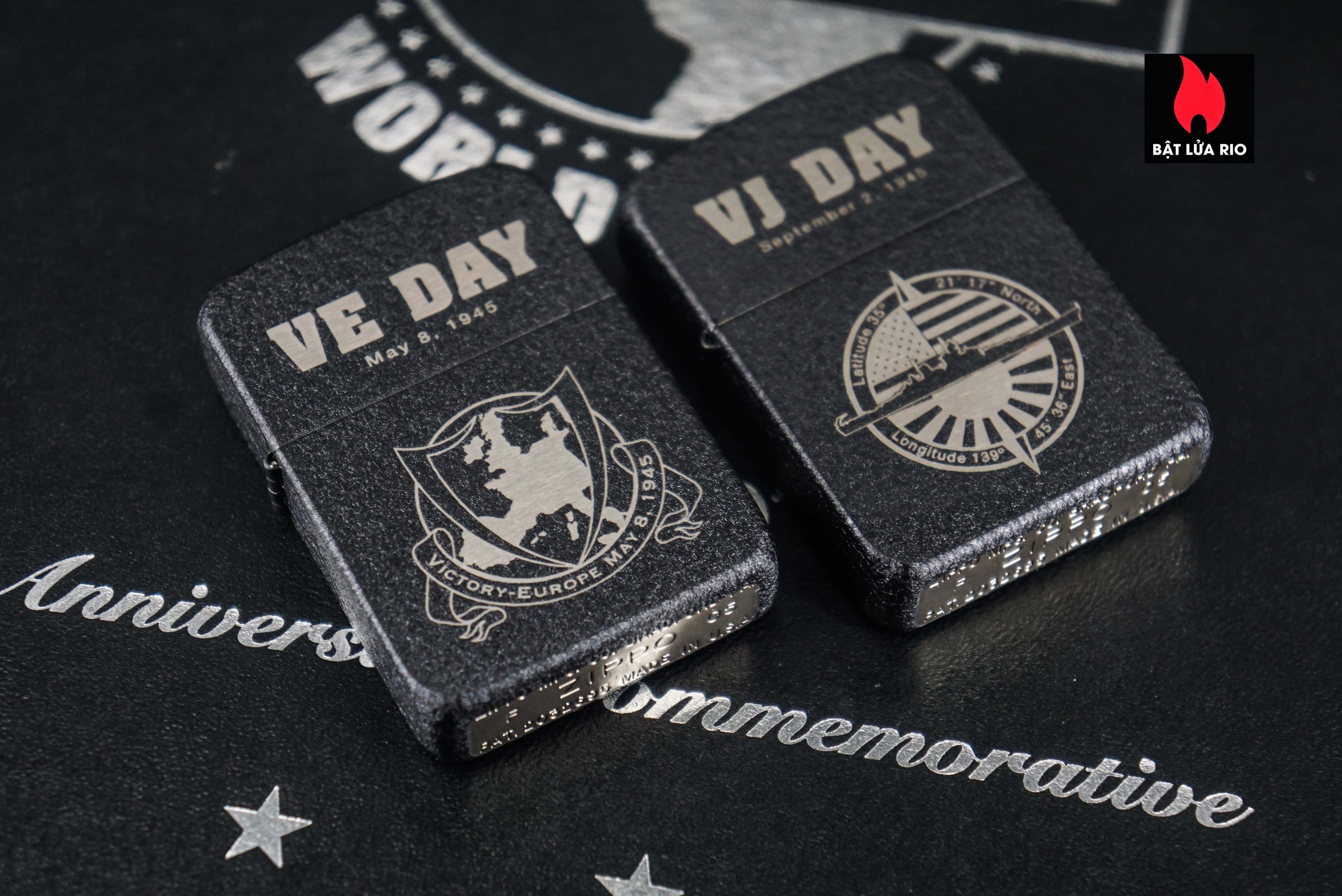 Set Zippo 2005 – Victory in Europe & Japan – WWII VE DAY & VJ DAY – 60th Anniversary – Limited 3539/5000 3