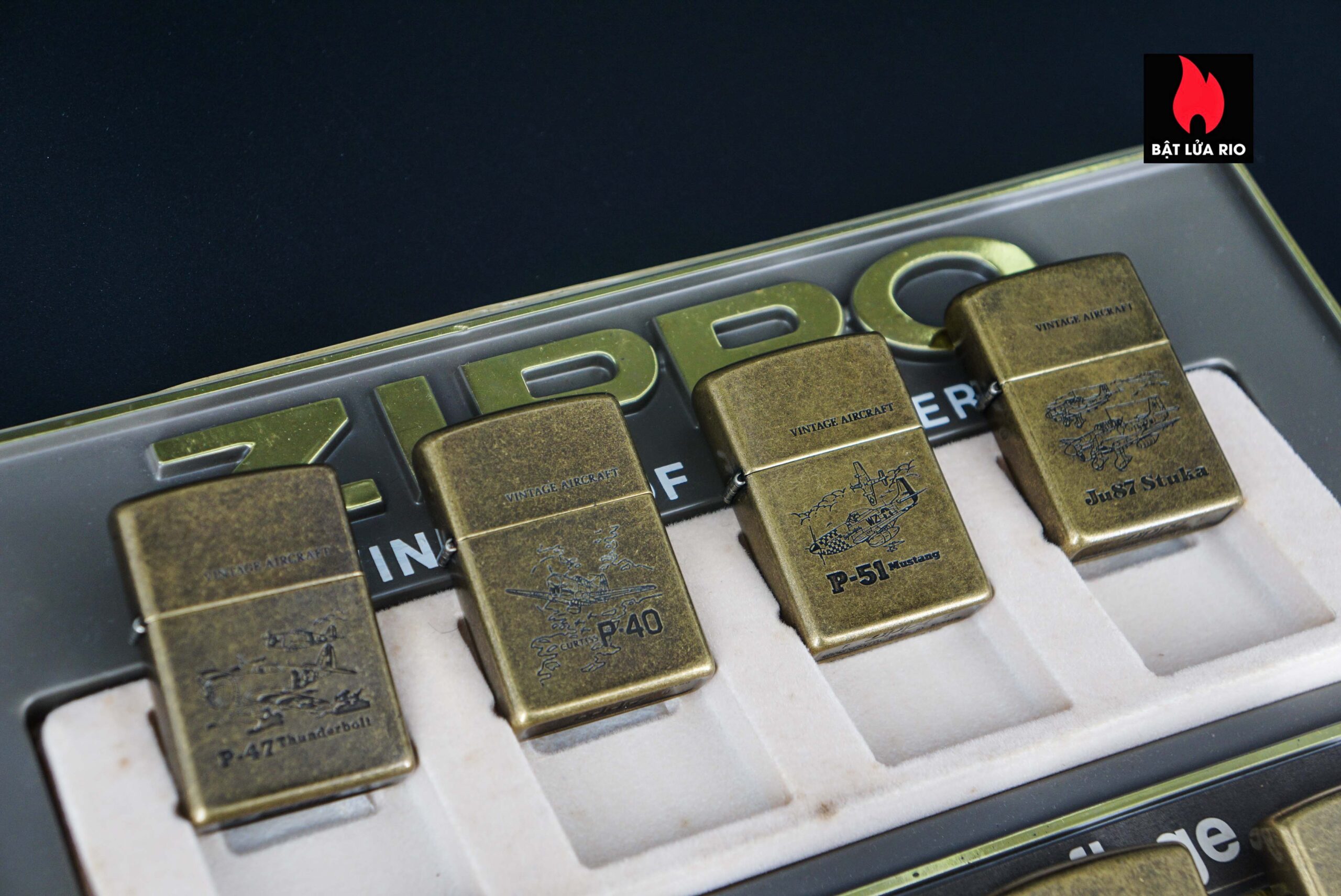 Set Zippo La Mã 1994 – Antique Brass – Vintage AirCraft Serries 19
