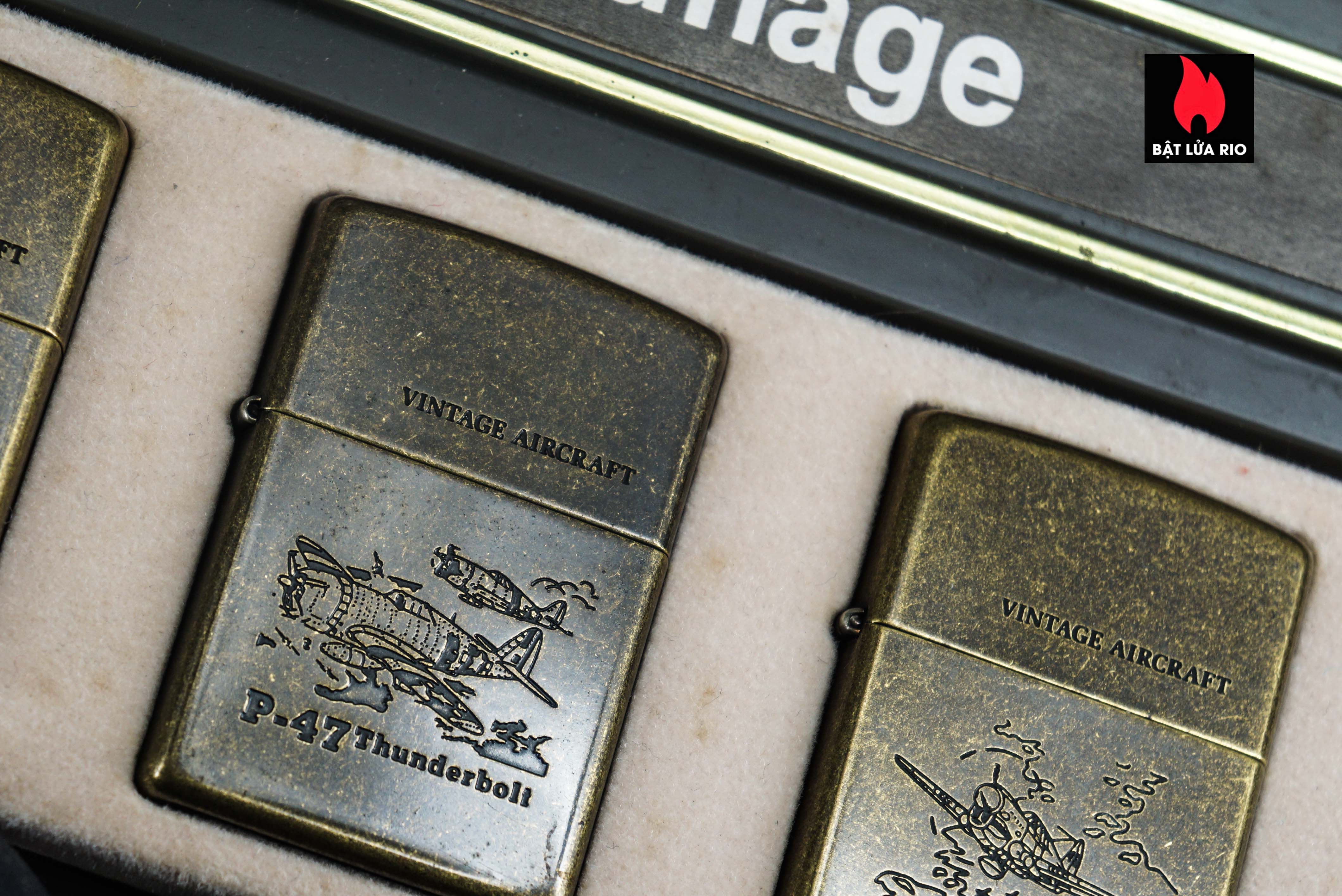 Set Zippo La Mã 1994 – Antique Brass – Vintage AirCraft Serries 24