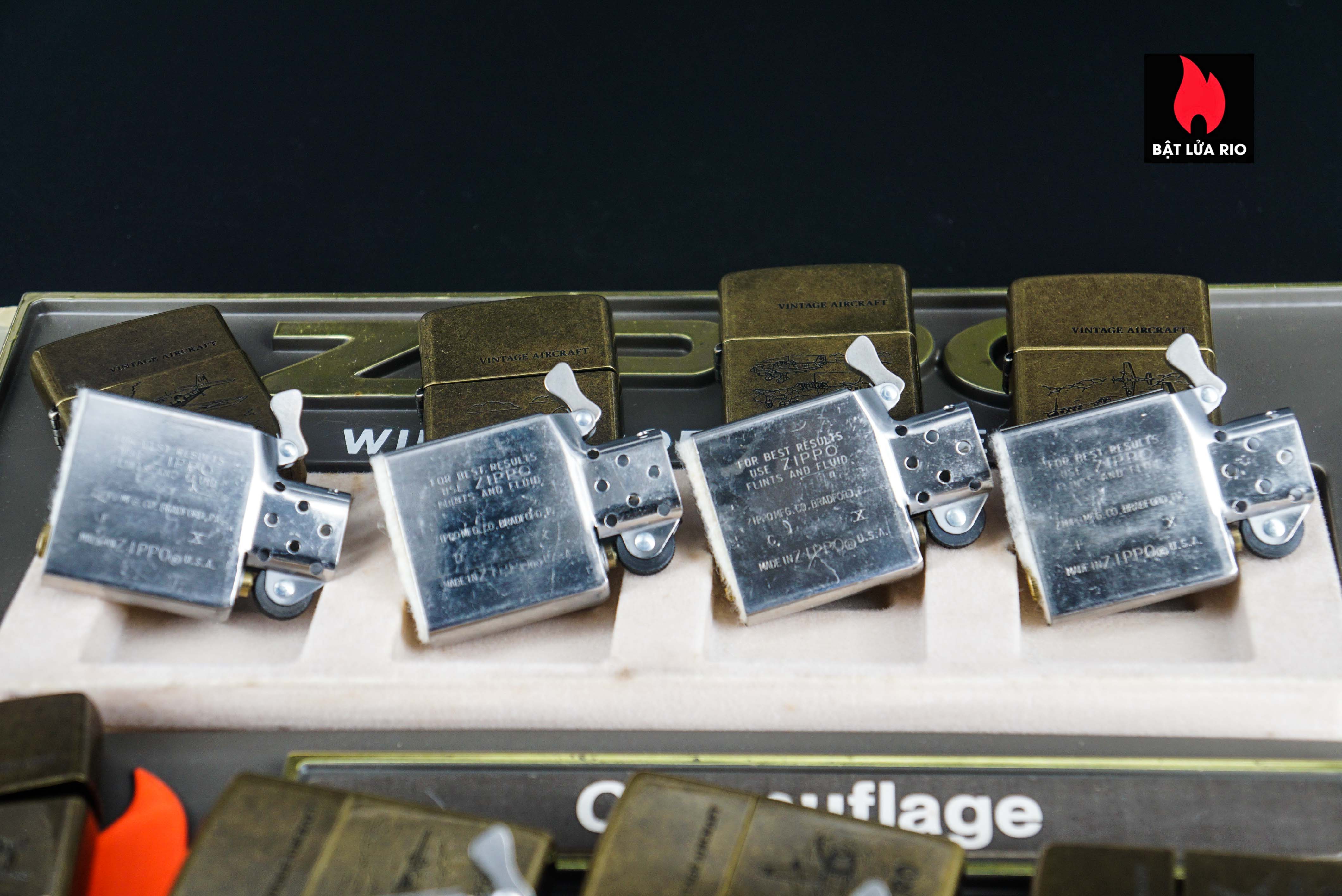 Set Zippo La Mã 1994 – Antique Brass – Vintage AirCraft Serries 4
