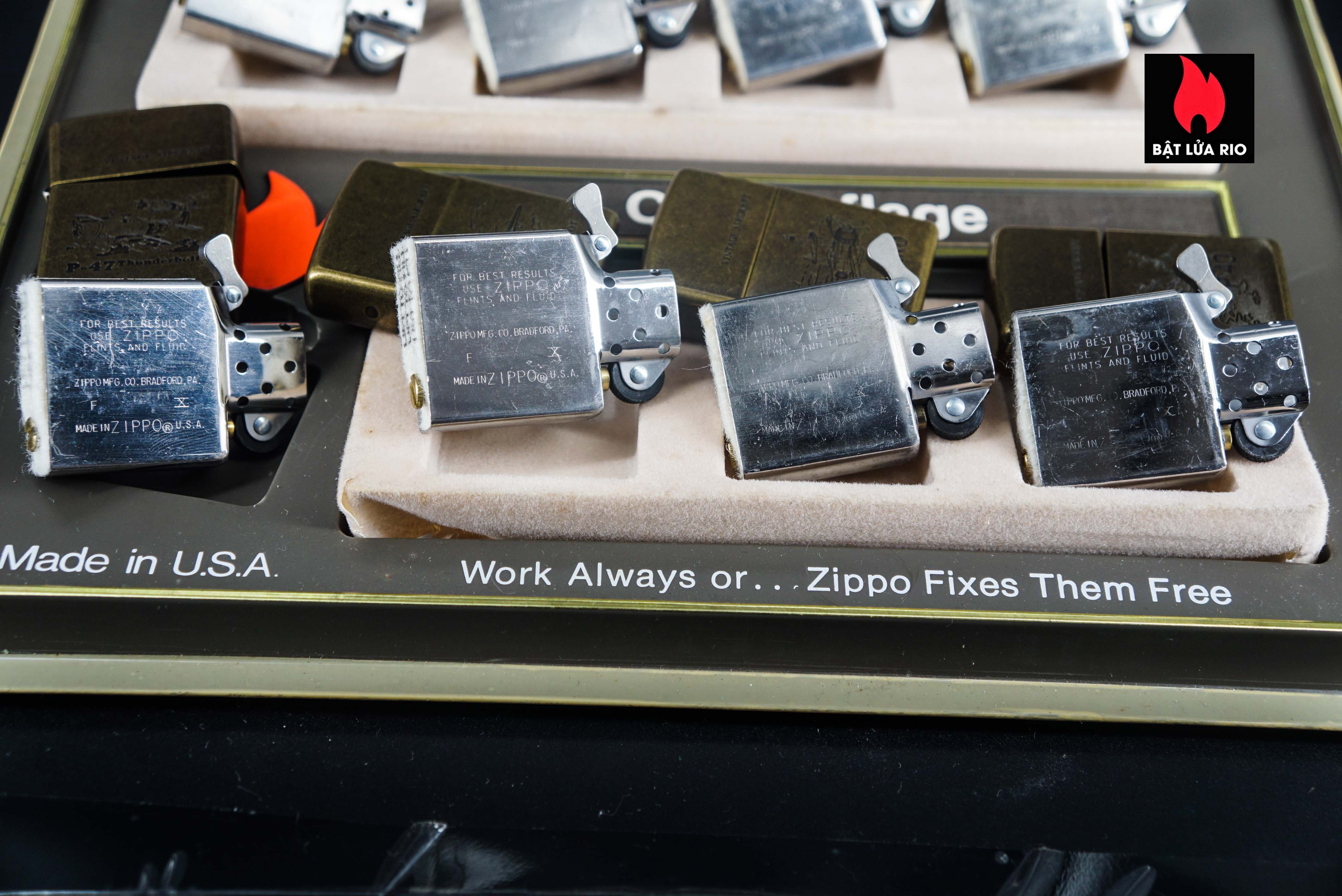 Set Zippo La Mã 1994 – Antique Brass – Vintage AirCraft Serries 6