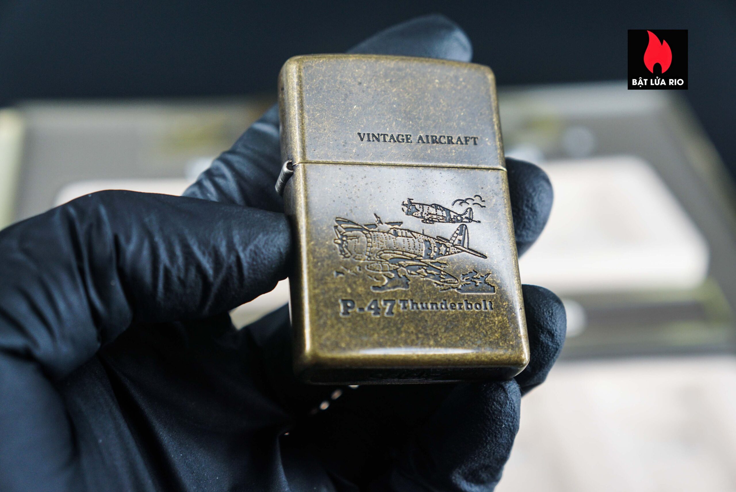 Set Zippo La Mã 1994 – Antique Brass – Vintage AirCraft Serries 9