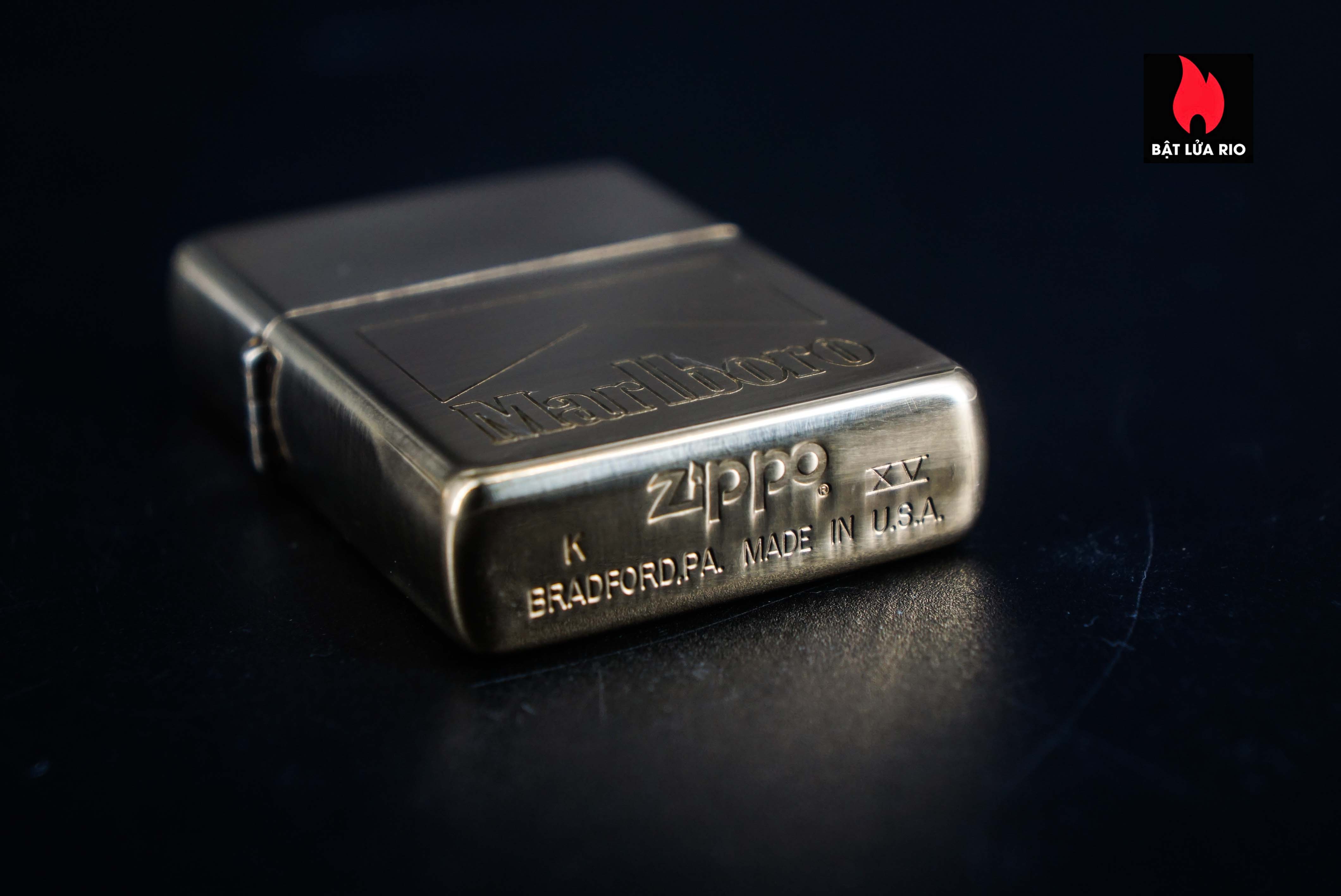 Zippo La Mã 1999 – Marlboro – High Polish Brass – Đồng Nguyên Khối 3