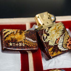 Zippo Set 1999-2006 – Japan Zodiac Set – 12 Con Giáp Châu Á – Nashiji-nuri Sơn Mài Makie Thủ Công Truyền Thống Nhật Bản 13