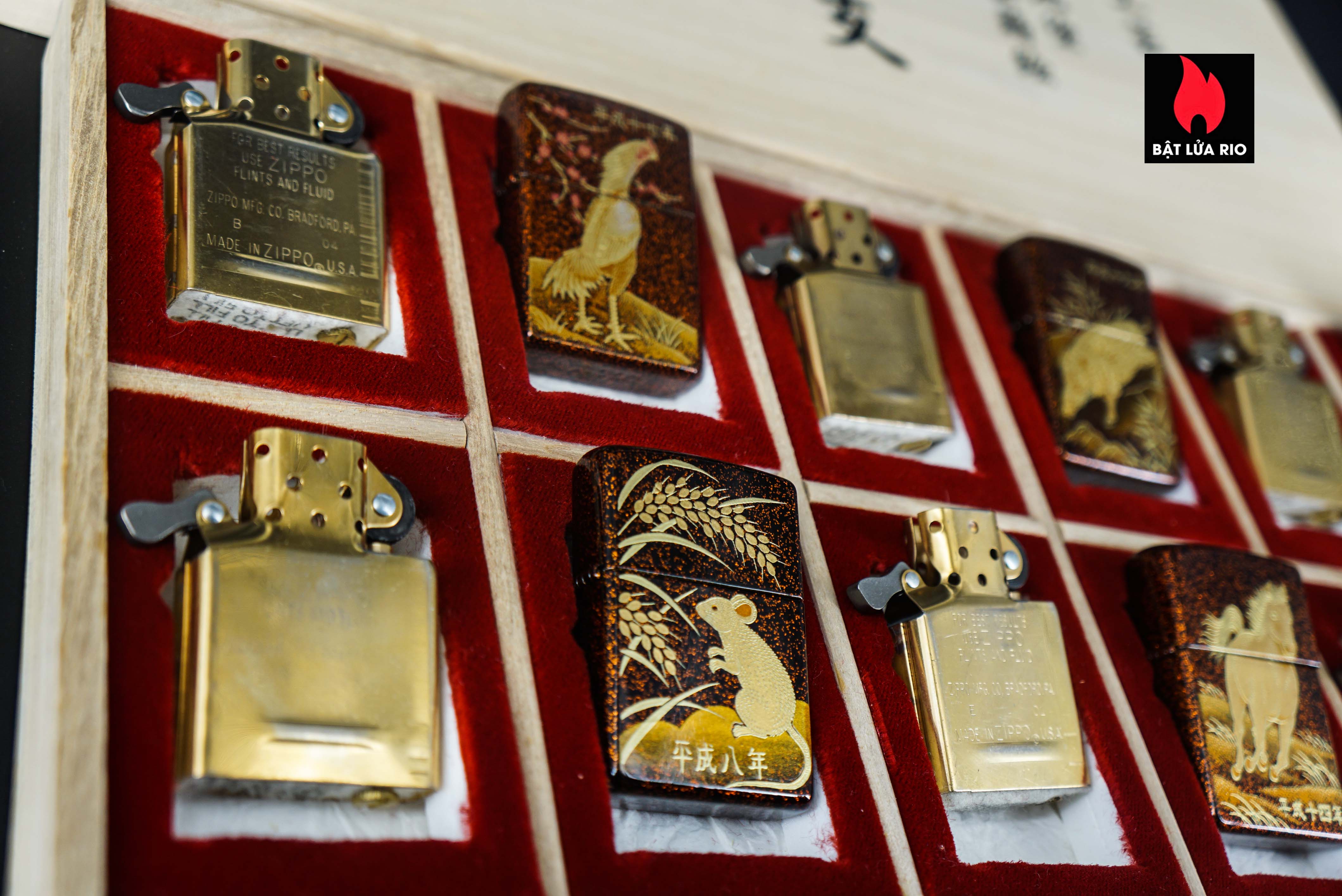 Zippo Set 1999-2006 – Japan Zodiac Set – 12 Con Giáp Châu Á – Nashiji-nuri Sơn Mài Makie Thủ Công Truyền Thống Nhật Bản 3