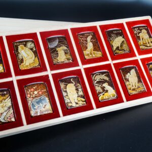 Zippo Set 1999-2006 – Japan Zodiac Set – 12 Con Giáp Châu Á – Nashiji-nuri Sơn Mài Makie Thủ Công Truyền Thống Nhật Bản