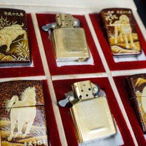 Zippo Set 1999-2006 – Japan Zodiac Set – 12 Con Giáp Châu Á – Nashiji-nuri Sơn Mài Makie Thủ Công Truyền Thống Nhật Bản 4