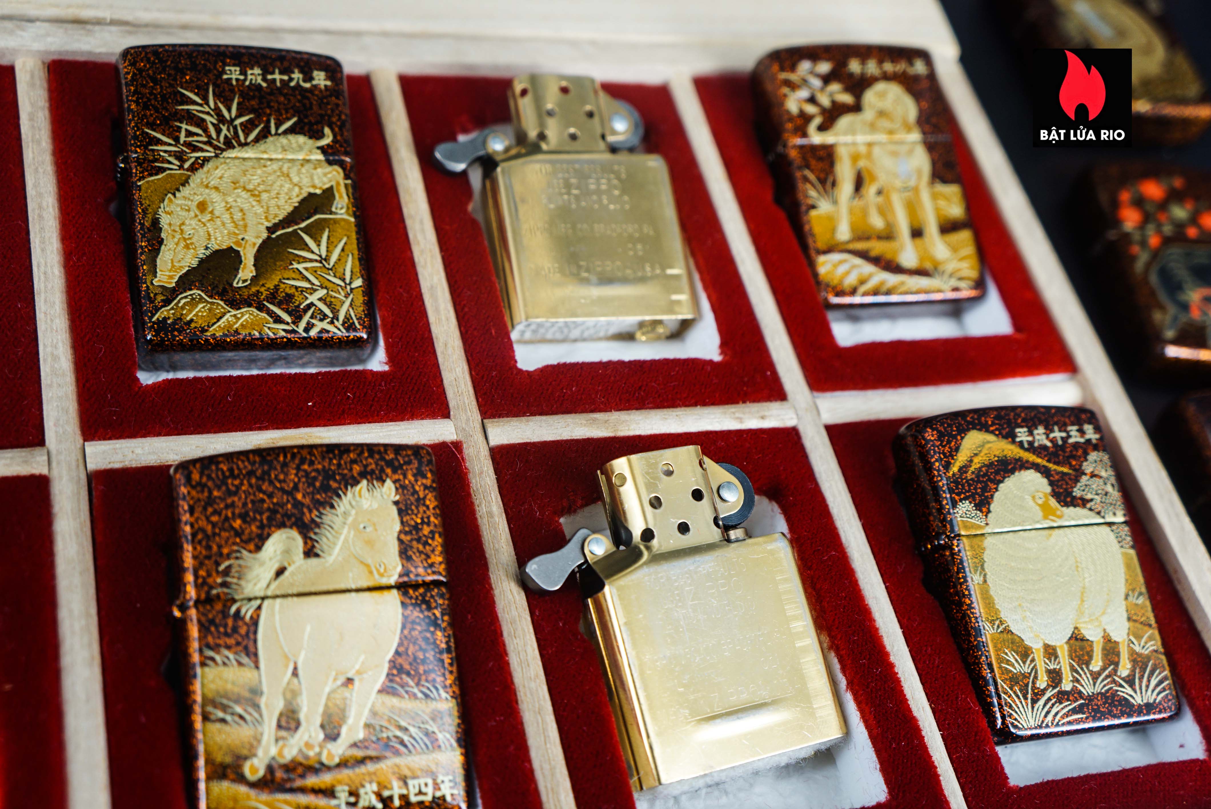 Zippo Set 1999-2006 – Japan Zodiac Set – 12 Con Giáp Châu Á – Nashiji-nuri Sơn Mài Makie Thủ Công Truyền Thống Nhật Bản 4