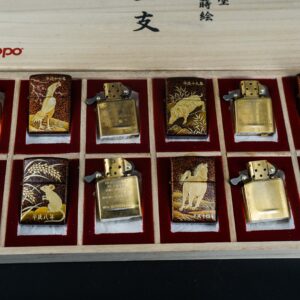 Zippo Set 1999-2006 – Japan Zodiac Set – 12 Con Giáp Châu Á – Nashiji-nuri Sơn Mài Makie Thủ Công Truyền Thống Nhật Bản 7