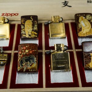 Zippo Set 1999-2006 – Japan Zodiac Set – 12 Con Giáp Châu Á – Nashiji-nuri Sơn Mài Makie Thủ Công Truyền Thống Nhật Bản 8