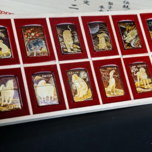 Zippo Set 1999-2006 – Japan Zodiac Set – 12 Con Giáp Châu Á – Nashiji-nuri Sơn Mài Makie Thủ Công Truyền Thống Nhật Bản 92