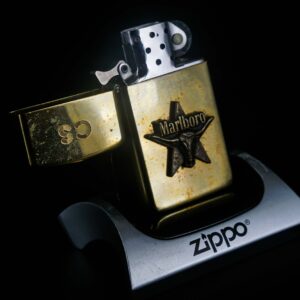 Zippo Slim La Mã 1991 – Đồng Nguyên Khối – Marlboro Longhorns – CS 6