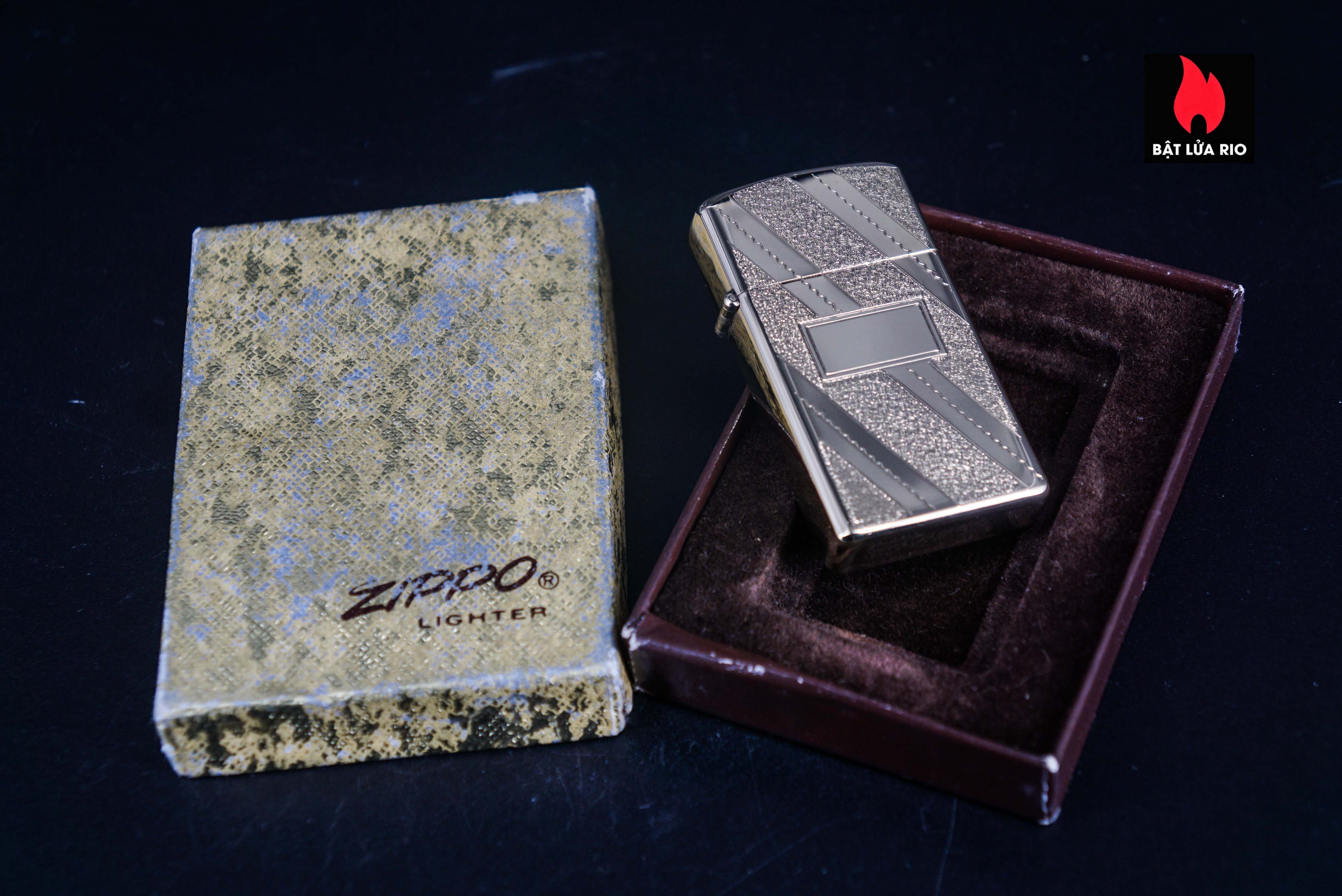 Zippo Slim Xưa 1976 – Gold Plate Golden Elegance – U.S Army Signal Corps 17