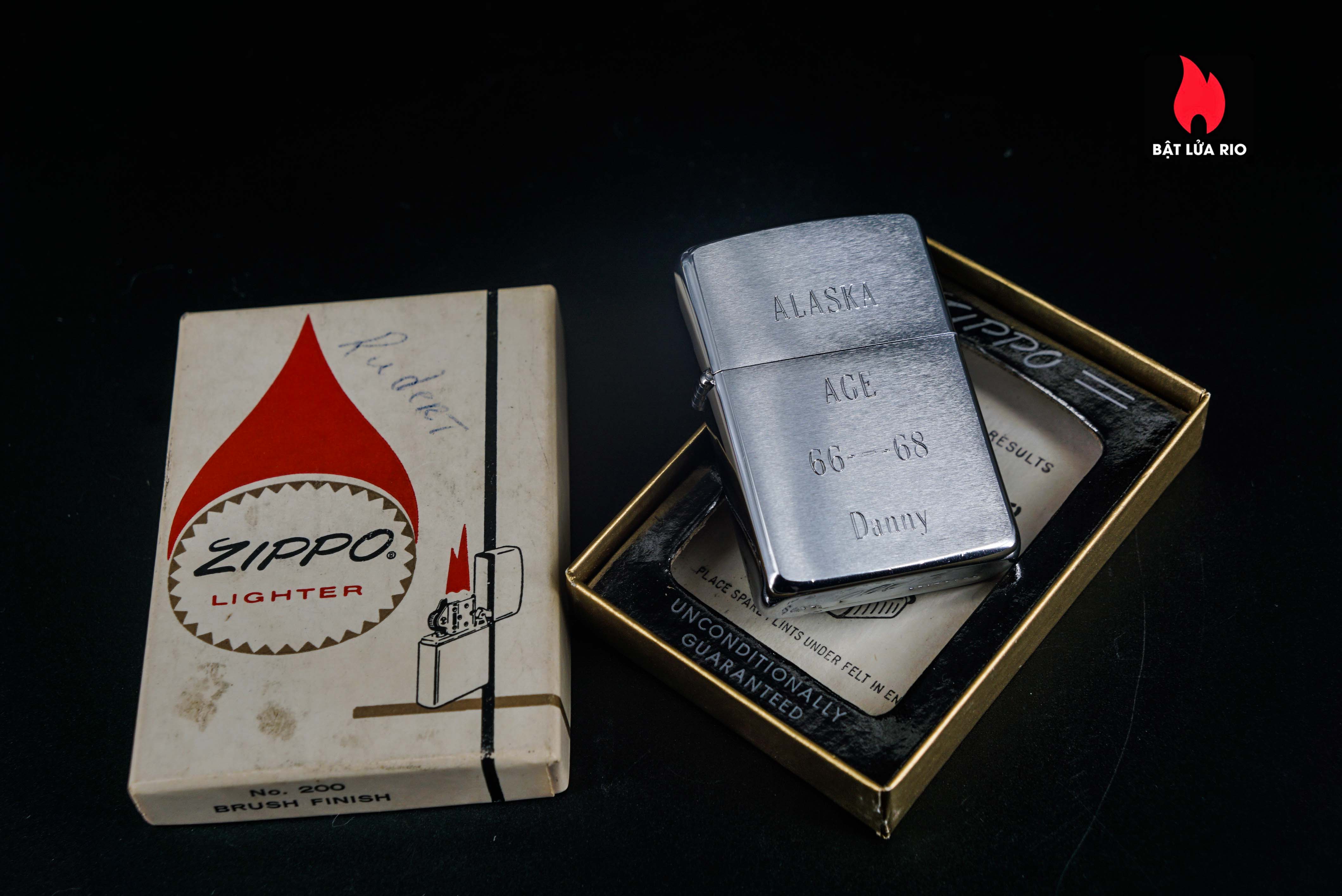 Zippo Xưa 1967 – Brushed Chrome – Alaska 66-68 Danny 15