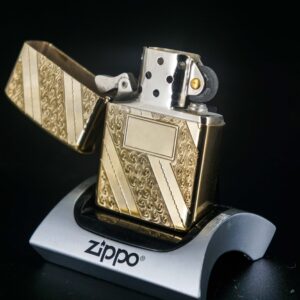 Zippo Xưa 1976 – Gold Plate Golden Elegance – Diagonal Swirl 16