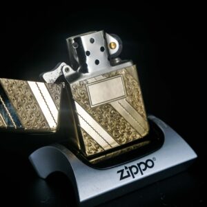 Zippo Xưa 1976 – Gold Plate Golden Elegance – Diagonal Swirl 17