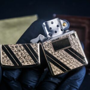 Zippo Xưa 1976 – Gold Plate Golden Elegance – Diagonal Swirl 21