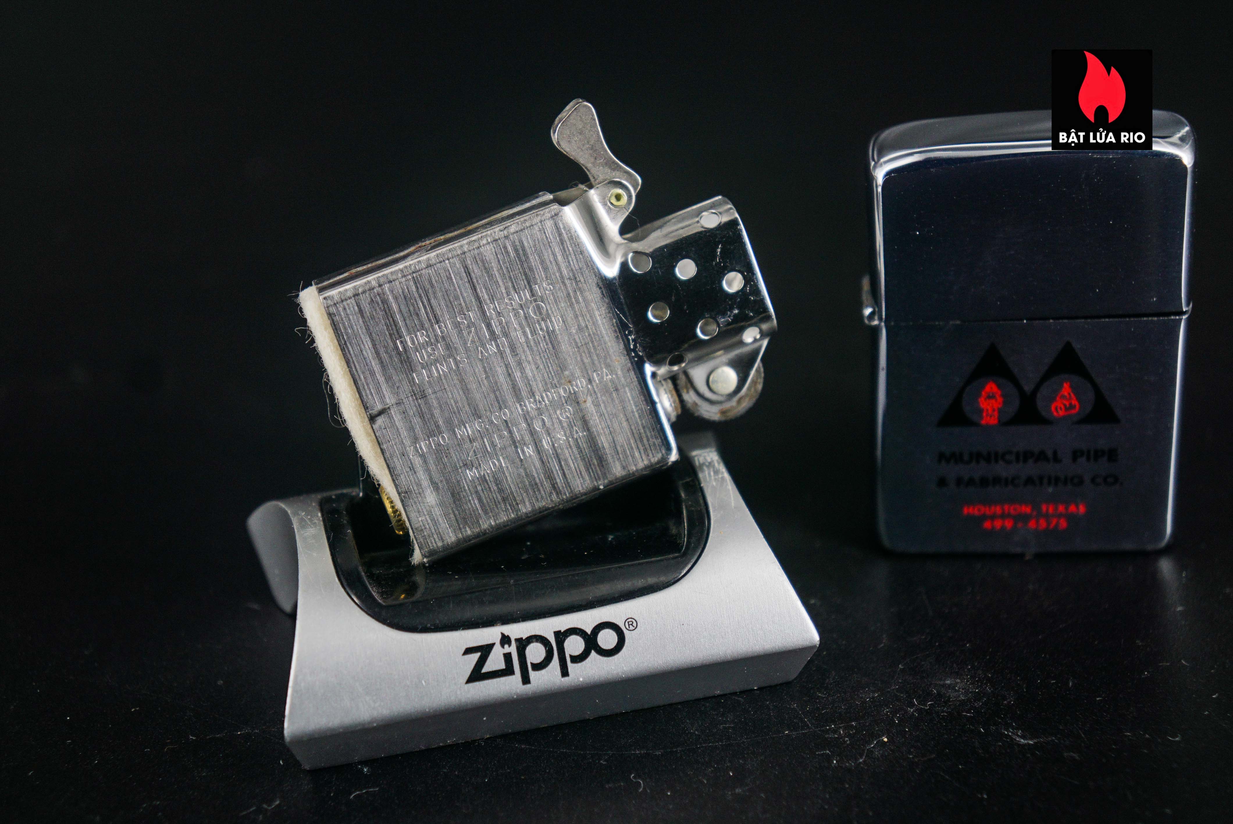 Zippo Xưa 1979 – Brushed Chrome – Municipal Pipe & Fabricating 11