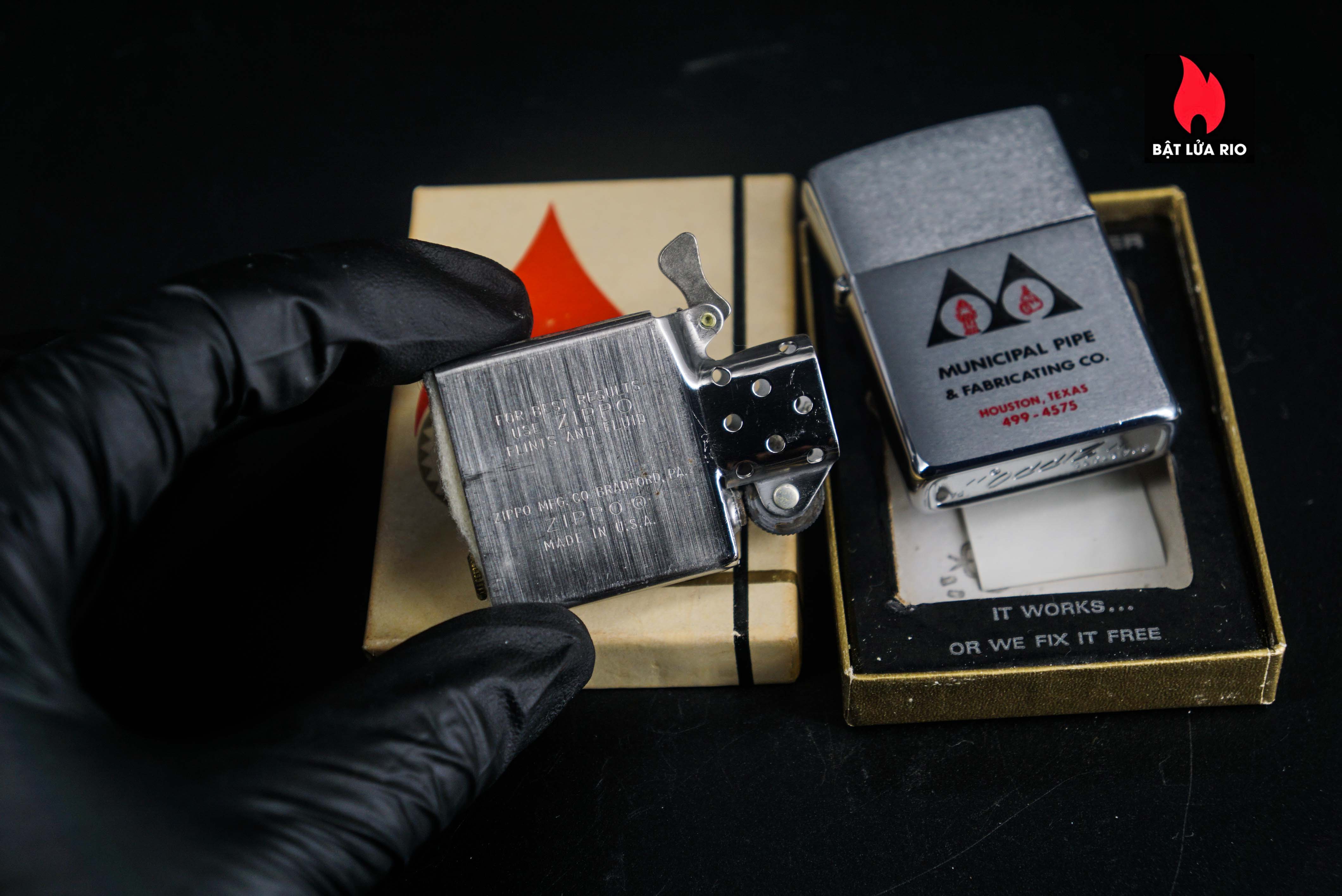 Zippo Xưa 1979 – Brushed Chrome – Municipal Pipe & Fabricating 15
