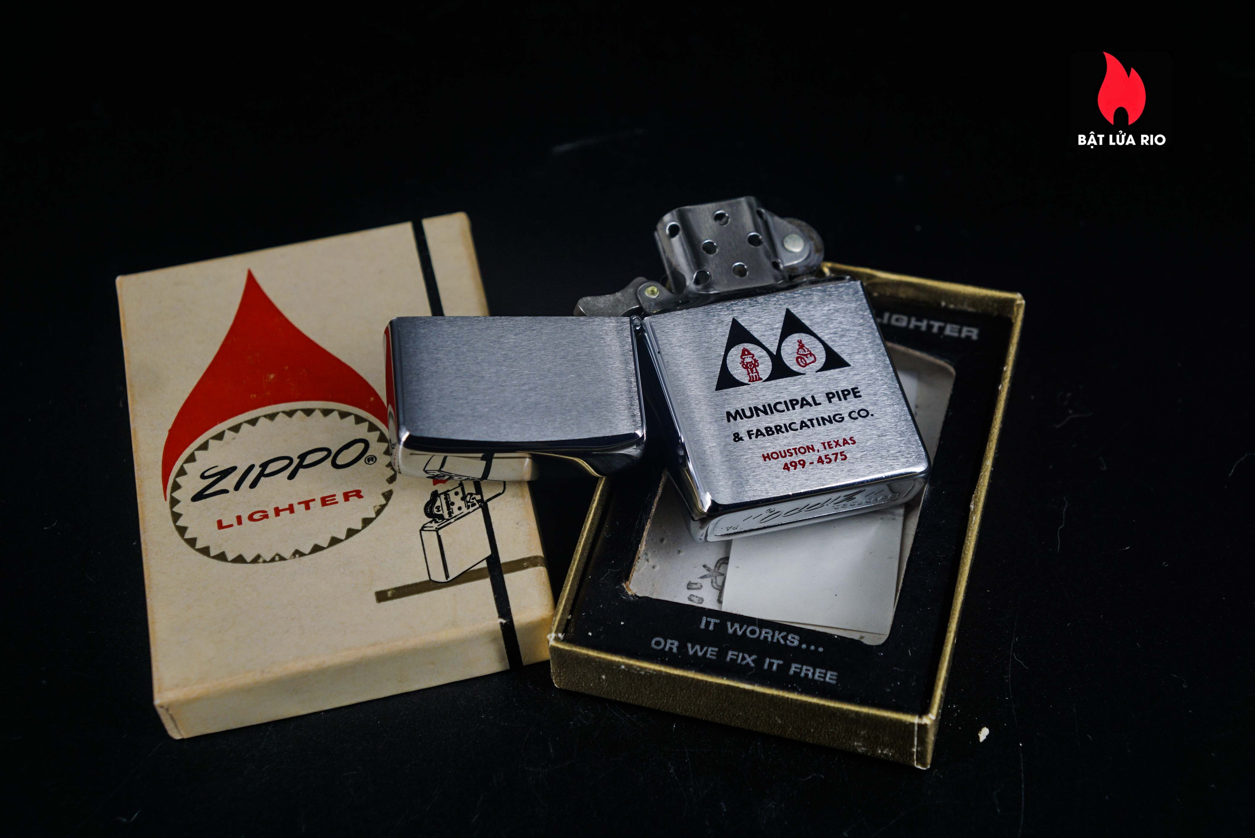 Zippo Xưa 1979 – Brushed Chrome – Municipal Pipe & Fabricating 17