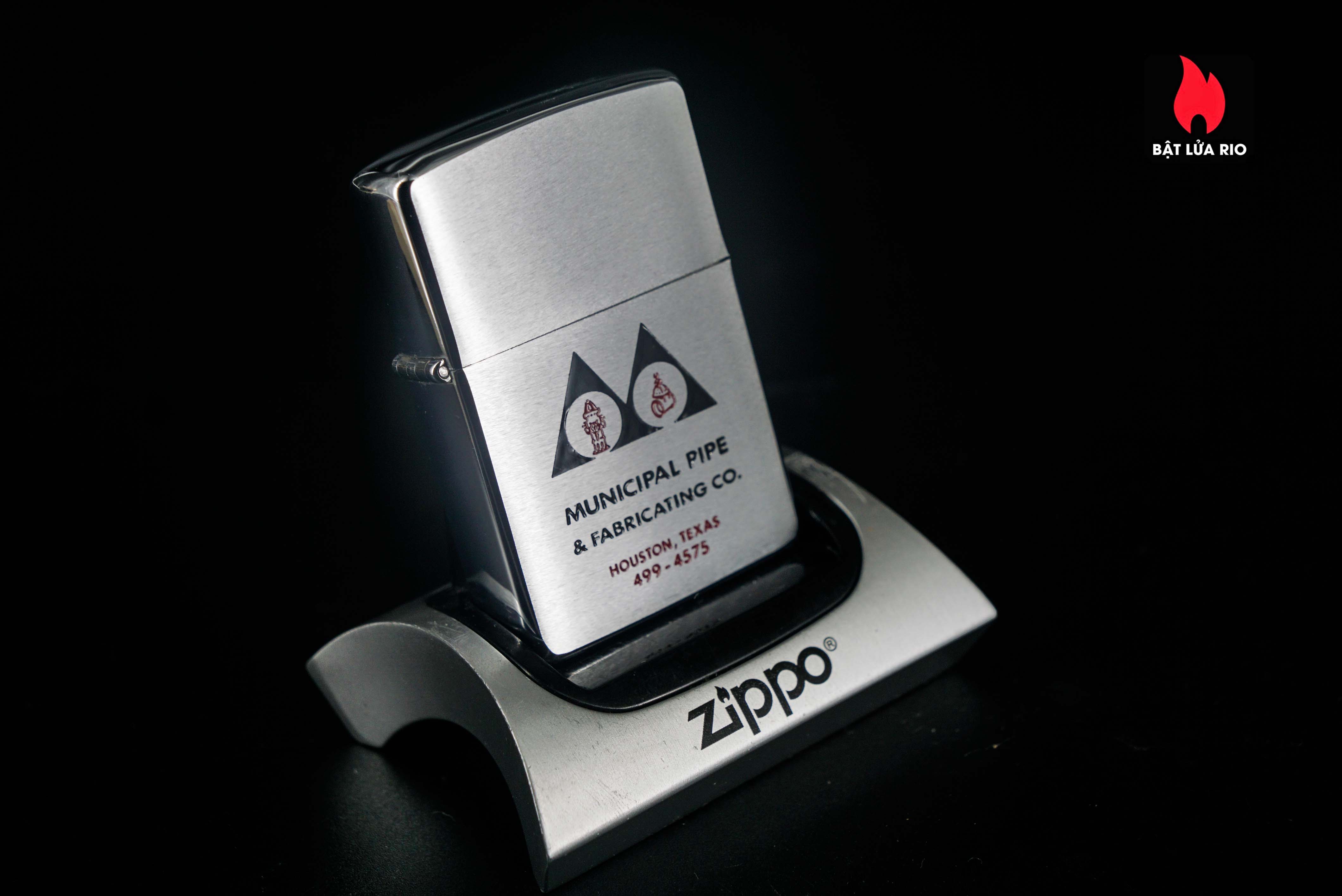 Zippo Xưa 1979 – Brushed Chrome – Municipal Pipe & Fabricating