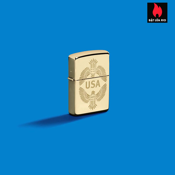 Zippo 48915 - Zippo USA Eagle High Polish Brass 4 Zippo 48915 - Zippo USA High Polish Brass 1