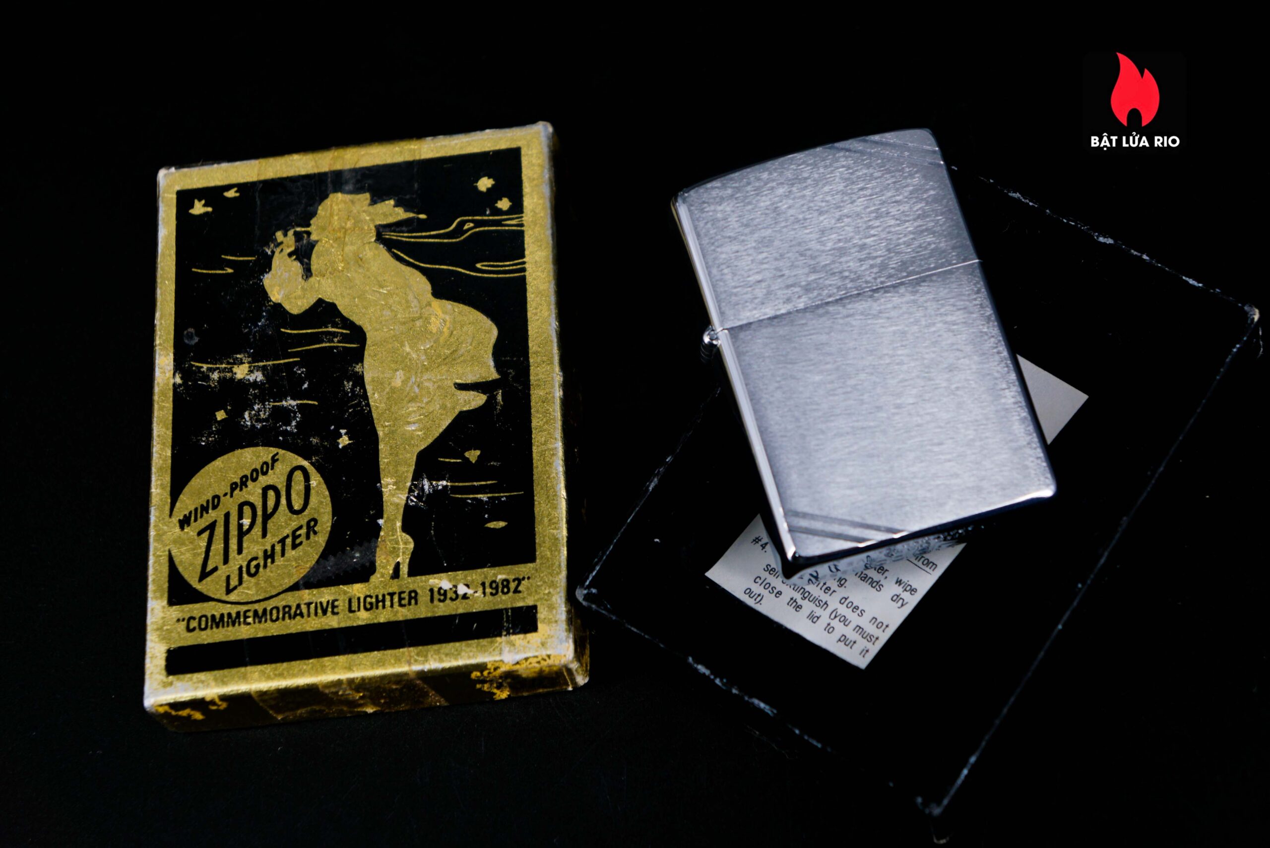 Hiếm – Zippo Chu Niên 1932-1982 – Brushed Chrome – Commemorative