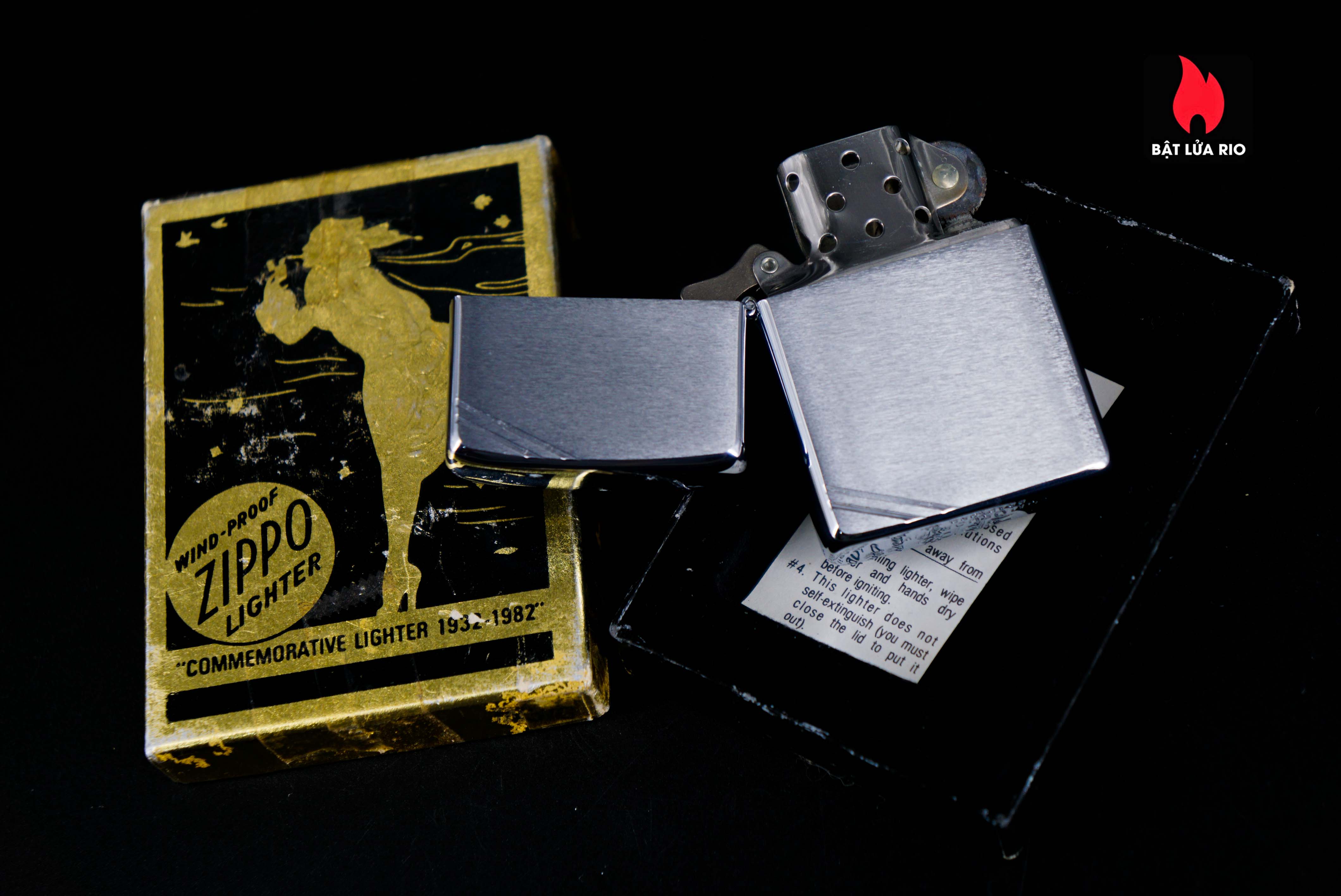 Hiếm – Zippo Chu Niên 1932-1982 – Brushed Chrome – Commemorative 1932-1982 50th Anniversary 20