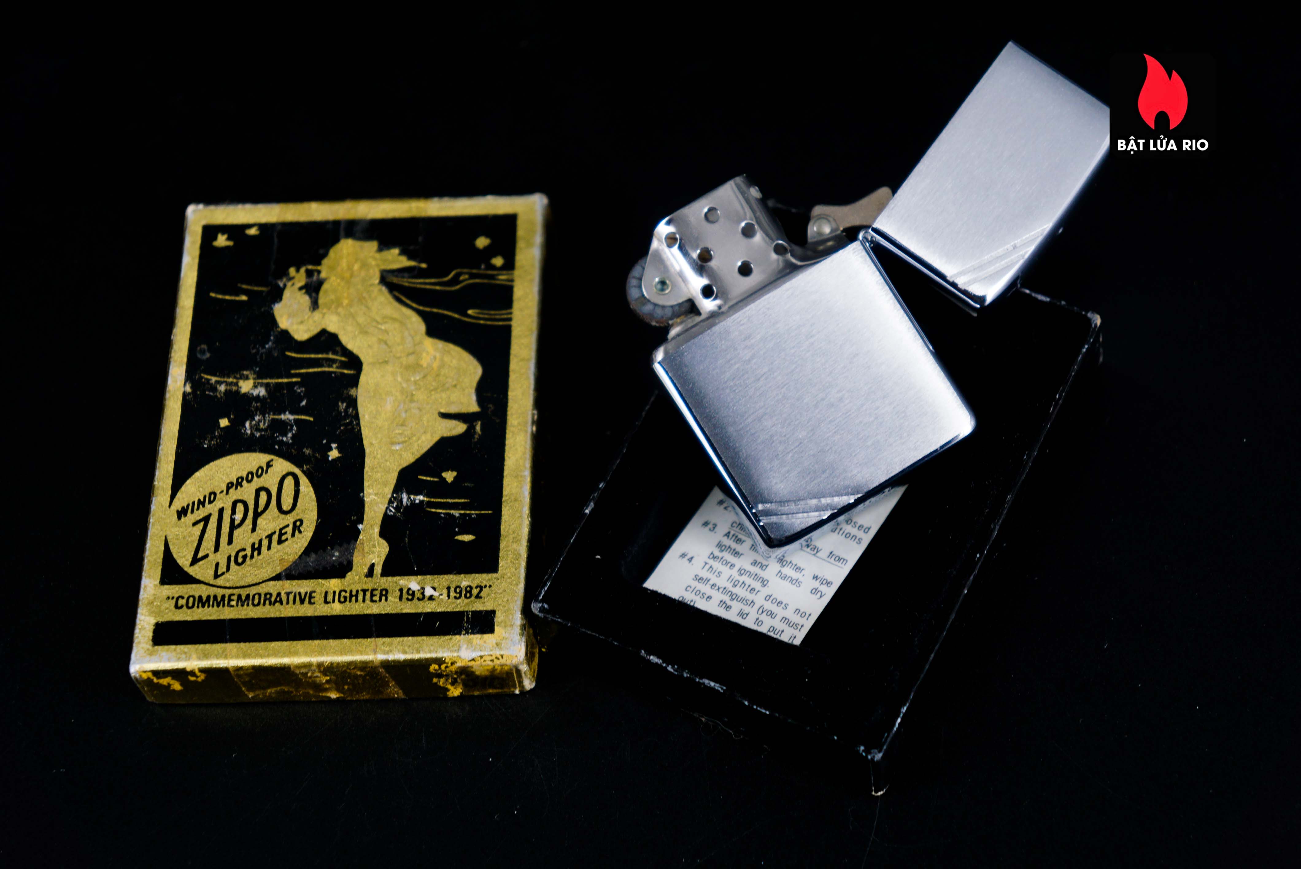 Hiếm – Zippo Chu Niên 1932-1982 – Brushed Chrome – Commemorative 1932-1982 50th Anniversary 21