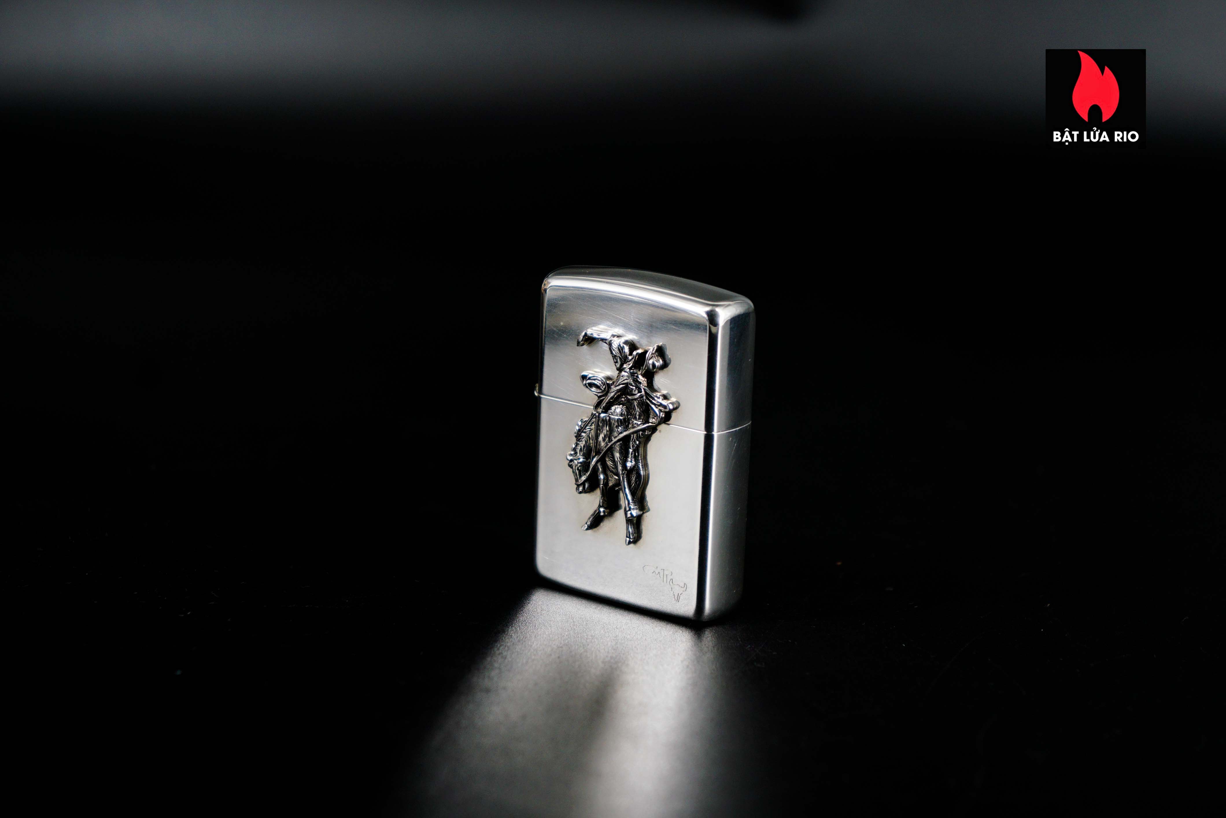 Zippo 1990 – Zippo Bạc Khối – Sterling Silver – Rodeo Marlboro Limited 500/3000 10