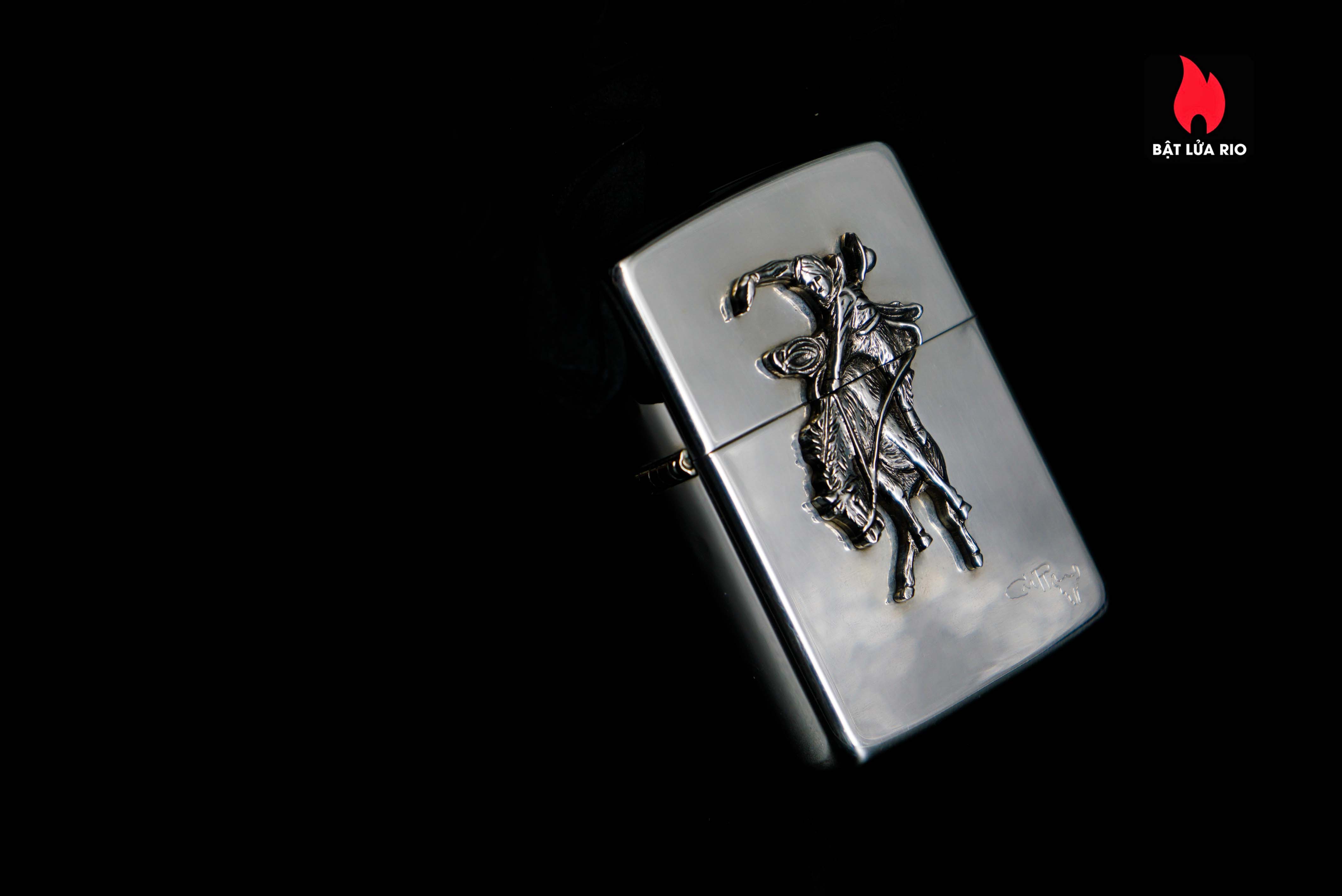 Zippo 1990 – Zippo Bạc Khối – Sterling Silver – Rodeo Marlboro Limited 500/3000 12