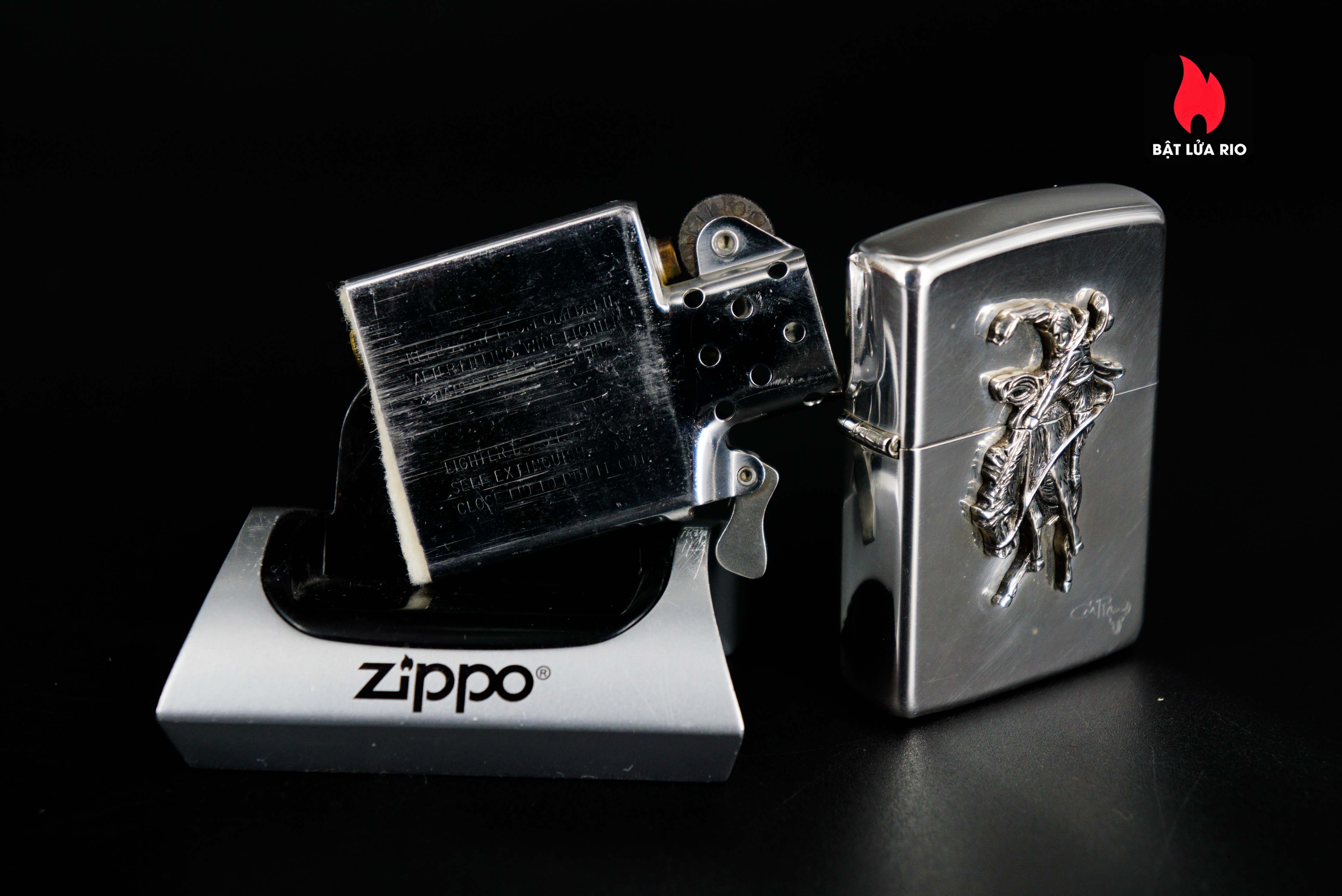 Zippo 1990 – Zippo Bạc Khối – Sterling Silver – Rodeo Marlboro Limited 500/3000 13