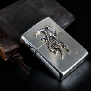Zippo 1990 – Zippo Bạc Khối – Sterling Silver – Rodeo Marlboro Limited 500/3000