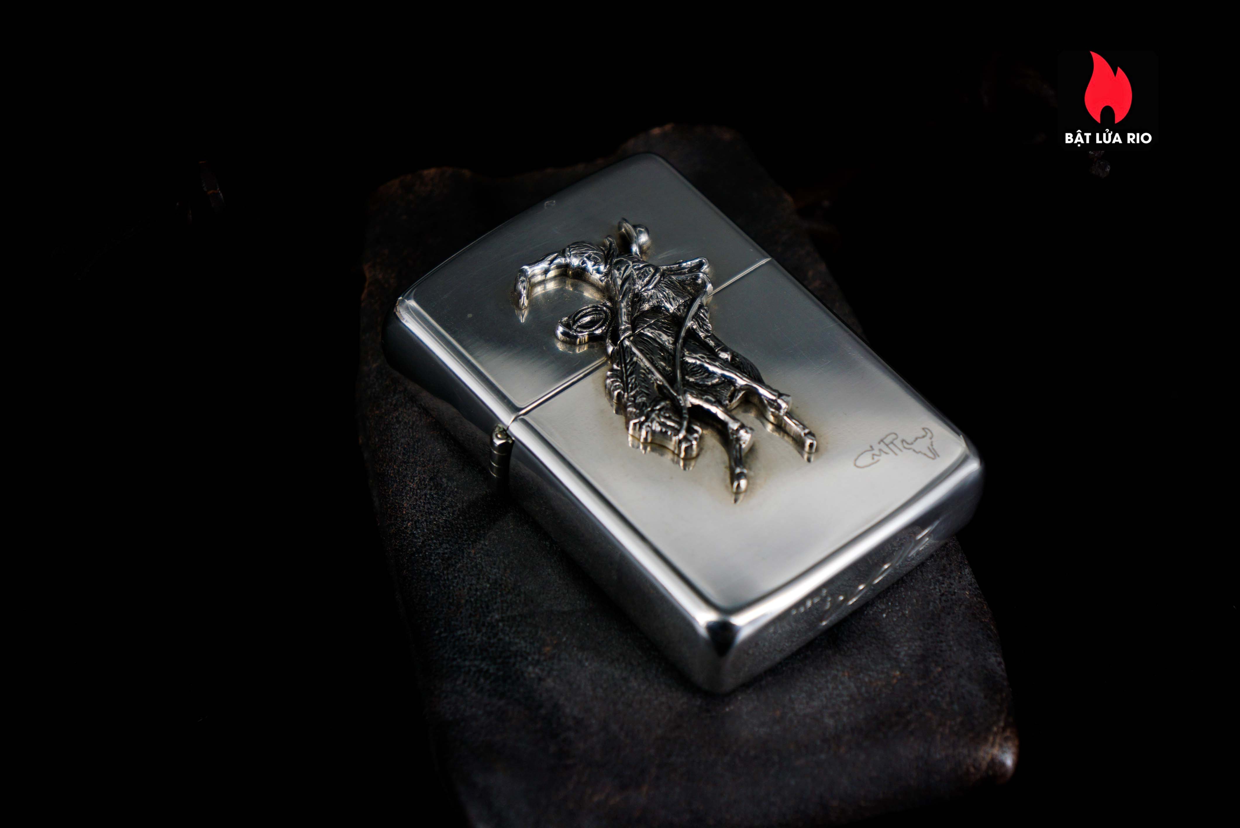 Zippo 1990 – Zippo Bạc Khối – Sterling Silver – Rodeo Marlboro Limited 500/3000 33