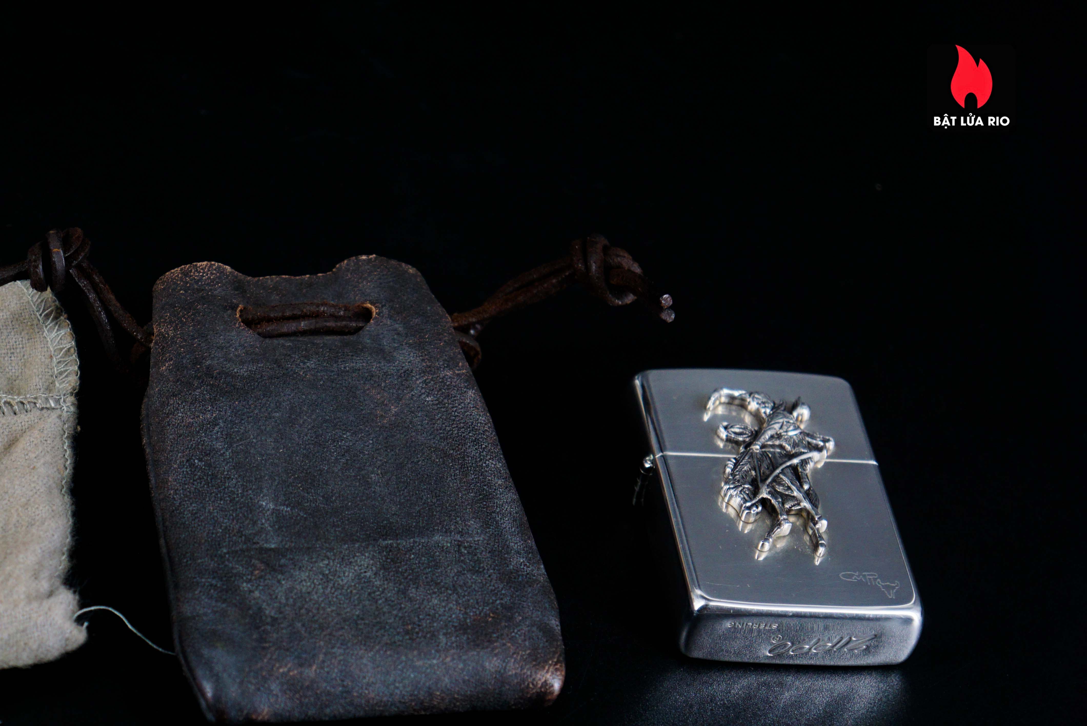 Zippo 1990 – Zippo Bạc Khối – Sterling Silver – Rodeo Marlboro Limited 500/3000 34