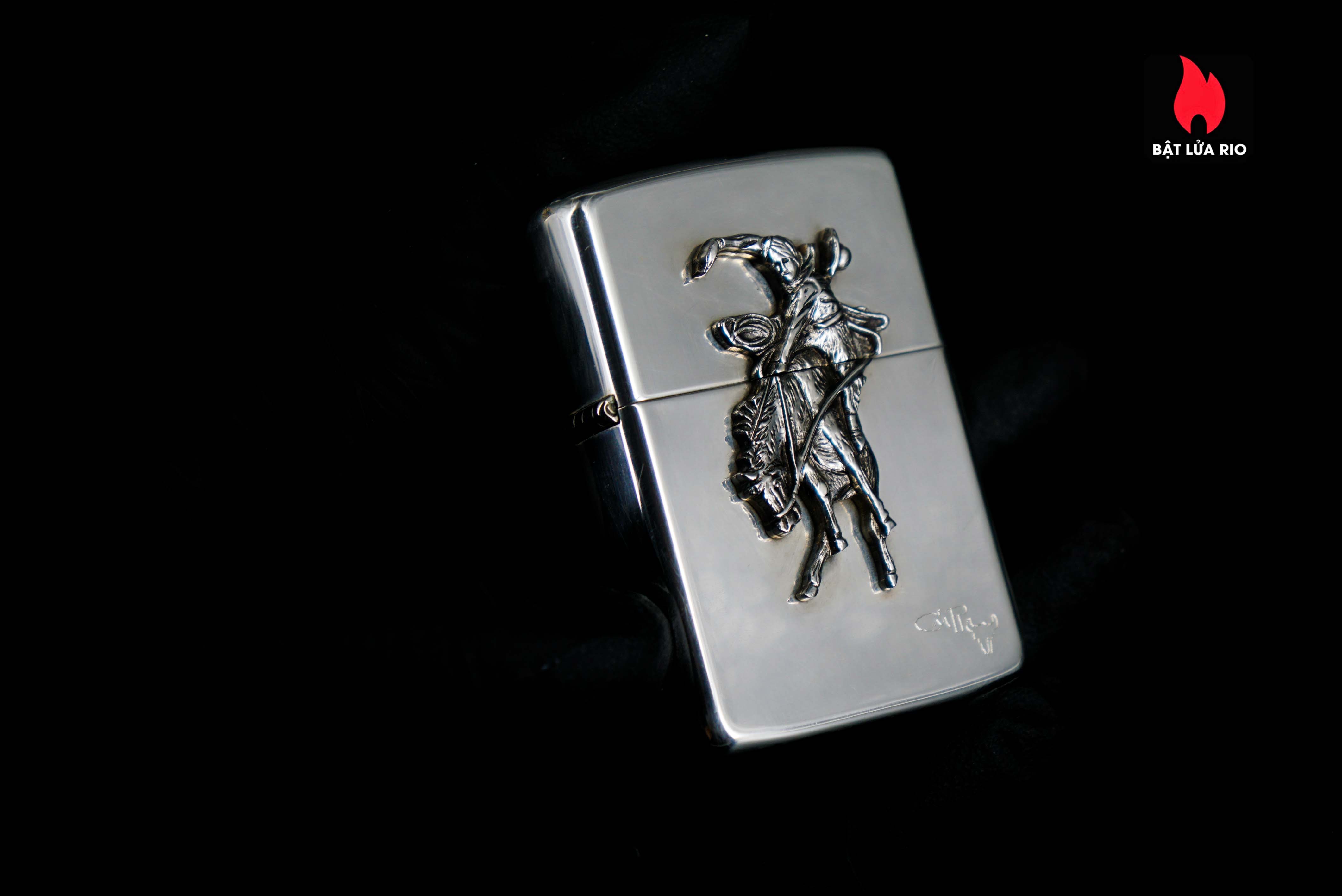 Zippo 1990 – Zippo Bạc Khối – Sterling Silver – Rodeo Marlboro Limited 500/3000 6