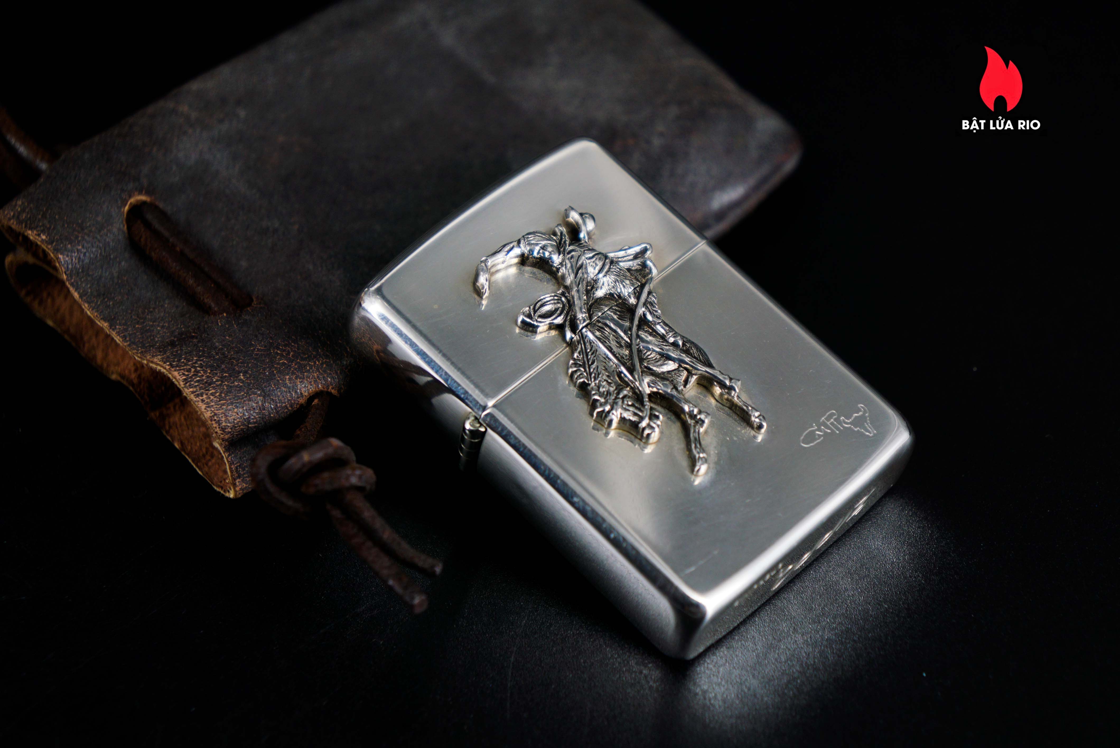 Zippo 1990 – Zippo Bạc Khối – Sterling Silver – Rodeo Marlboro Limited 500/3000