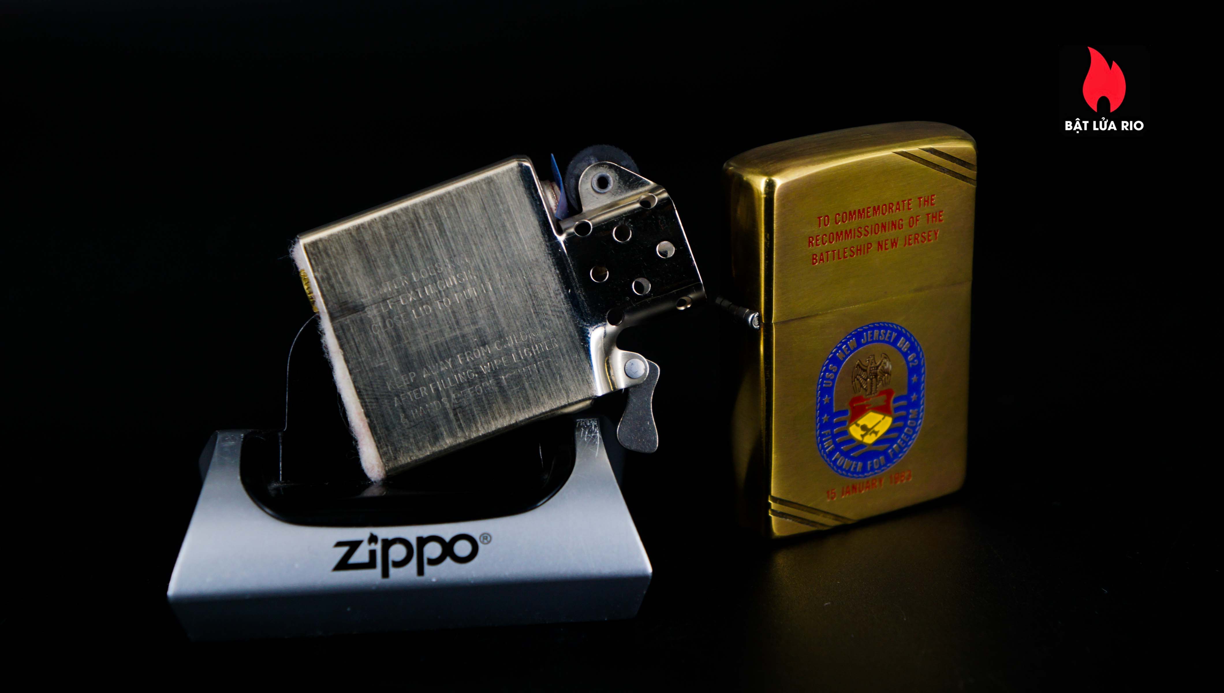 Zippo Chu Niên 1932-1982 – Đồng Nguyên Khối – USS New Jersey BB-62 – Big J 52 Zippo Chu Niên 1932-1982 – Đồng Nguyên Khối – USS New Jersey BB-62 – Big J 2