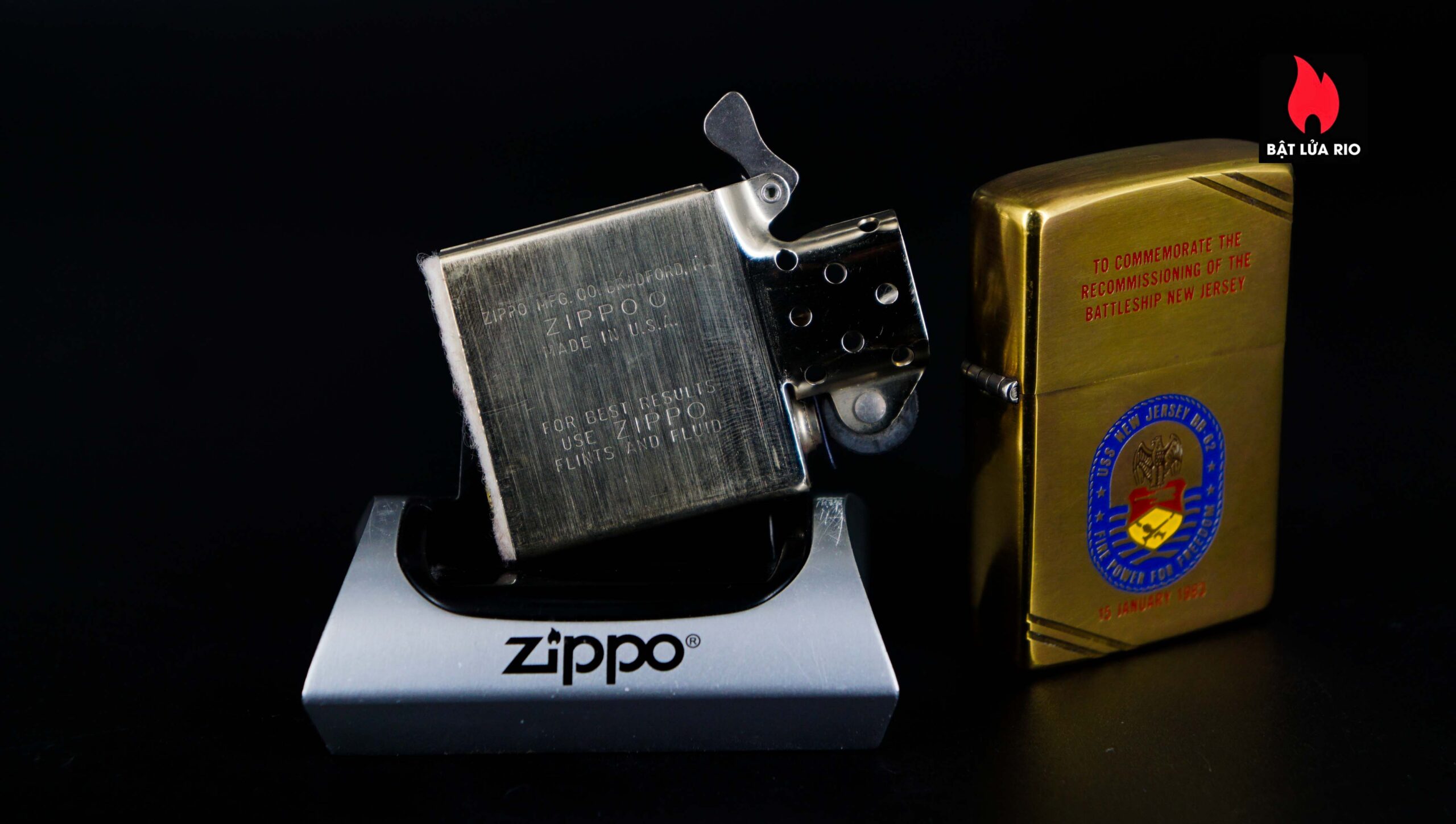 Zippo Chu Niên 1932-1982 – Đồng Nguyên Khối – USS New Jersey BB-62 – Big J 16 Zippo Chu Niên 1932-1982 – Đồng Nguyên Khối – USS New Jersey BB-62 – Big J 3