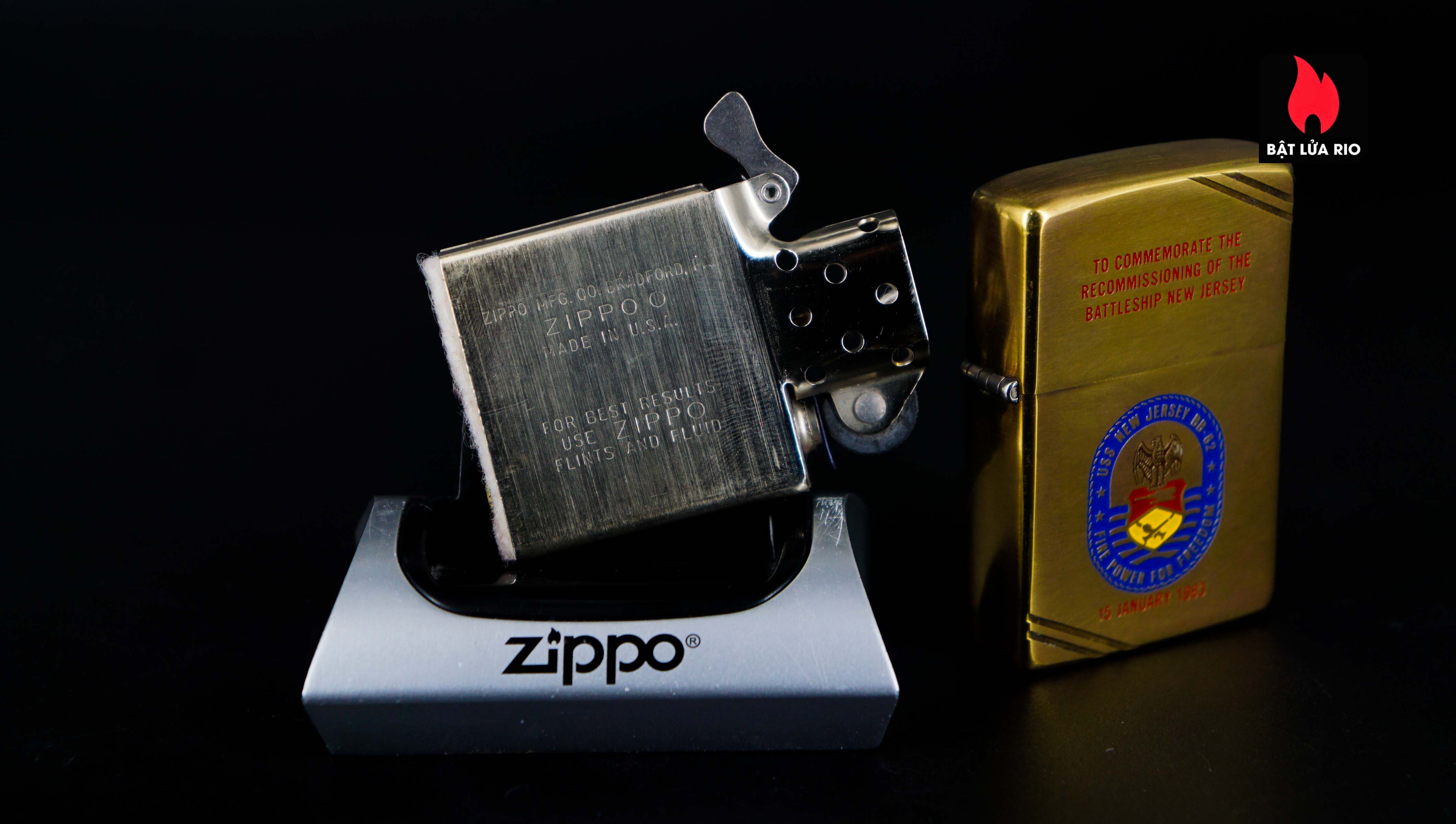 Zippo Chu Niên 1932-1982 – Đồng Nguyên Khối – USS New Jersey BB-62 – Big J 51 Zippo Chu Niên 1932-1982 – Đồng Nguyên Khối – USS New Jersey BB-62 – Big J 3