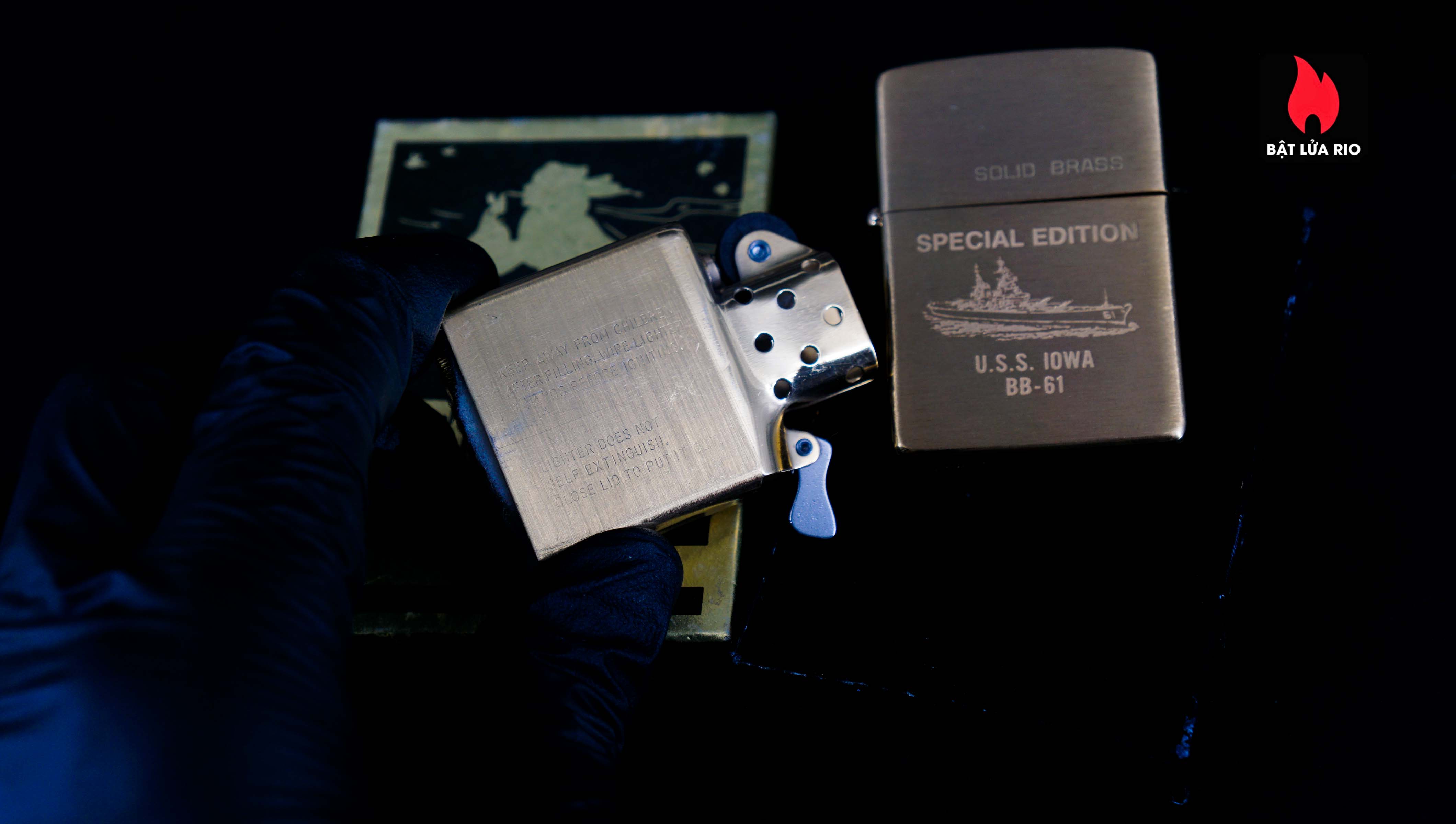 Zippo Chu Niên 1932-1984 – Đồng Nguyên Khối – Solid Brass – USS IOWA BB-61 10