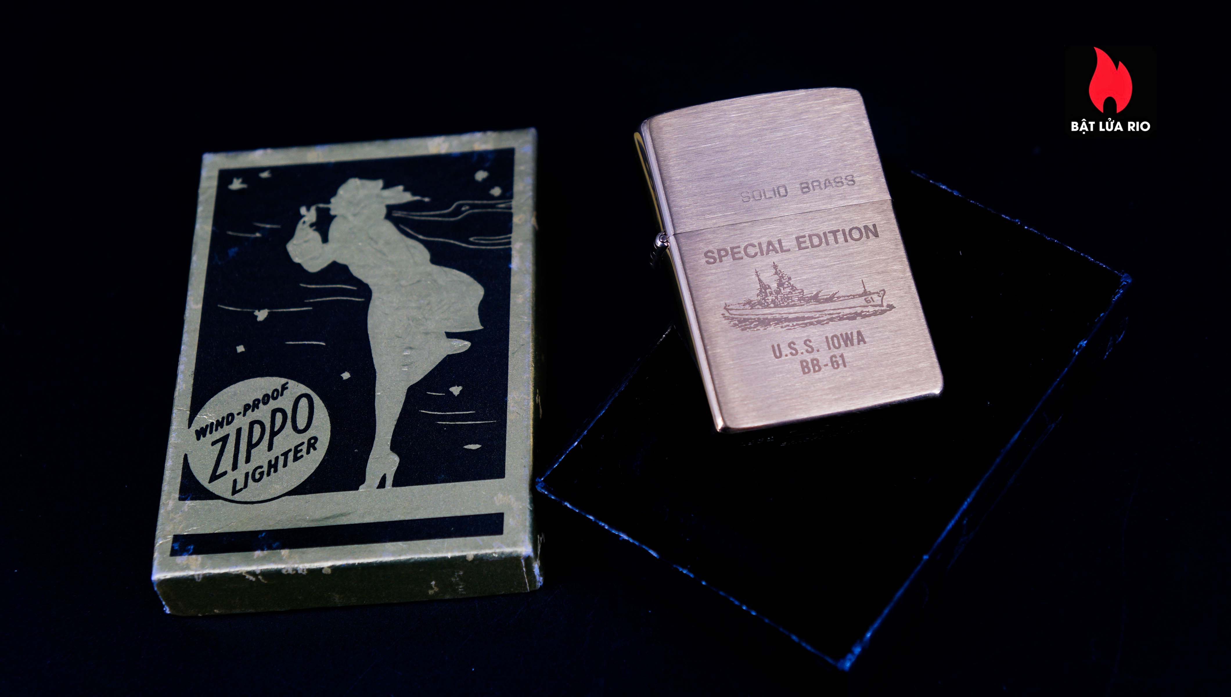 Zippo Chu Niên 1932-1984 – Đồng Nguyên Khối – Solid Brass – USS IOWA BB-61 15