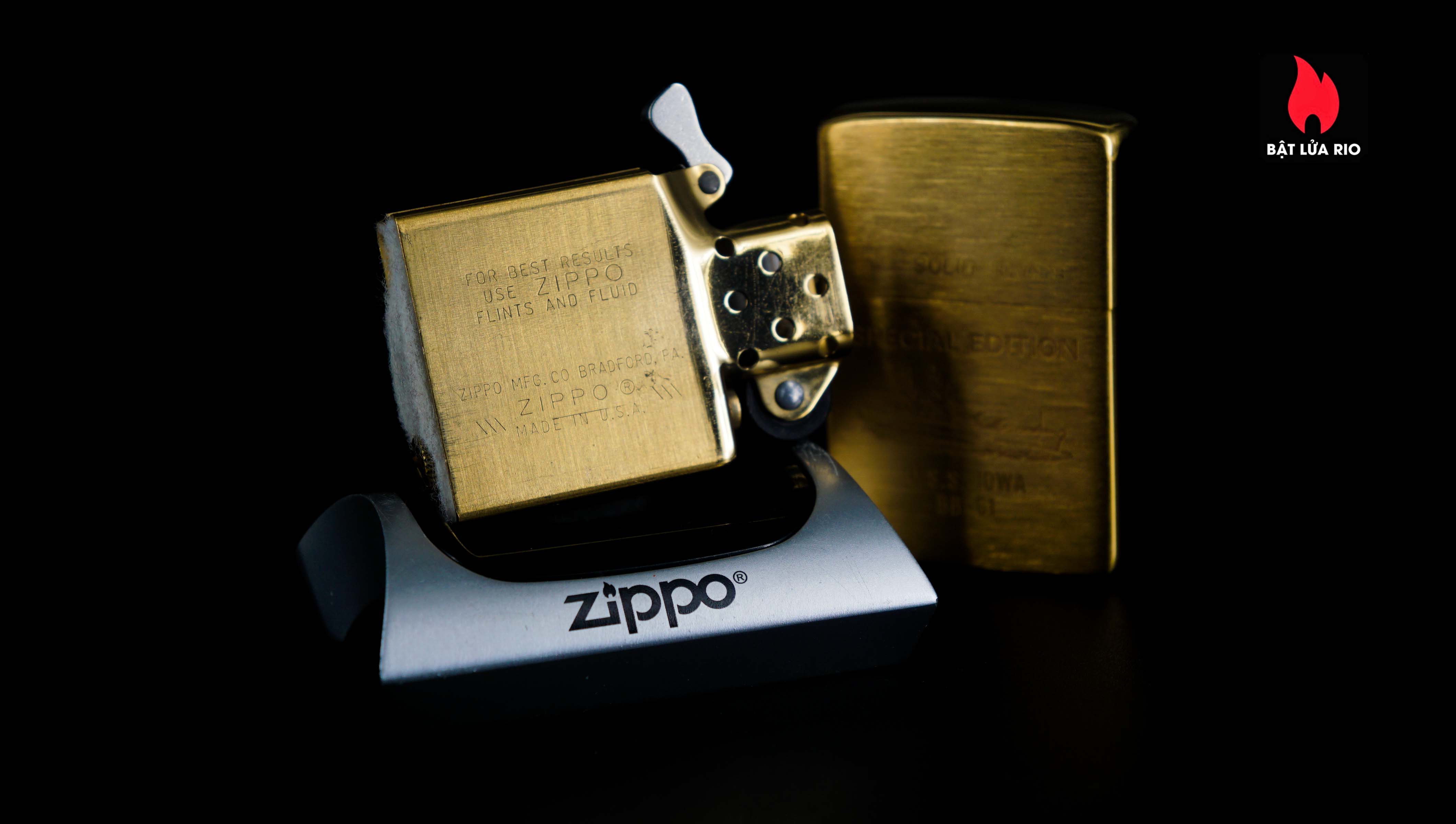 Zippo Chu Niên 1932-1984 – Đồng Nguyên Khối – Solid Brass – USS IOWA BB-61 2