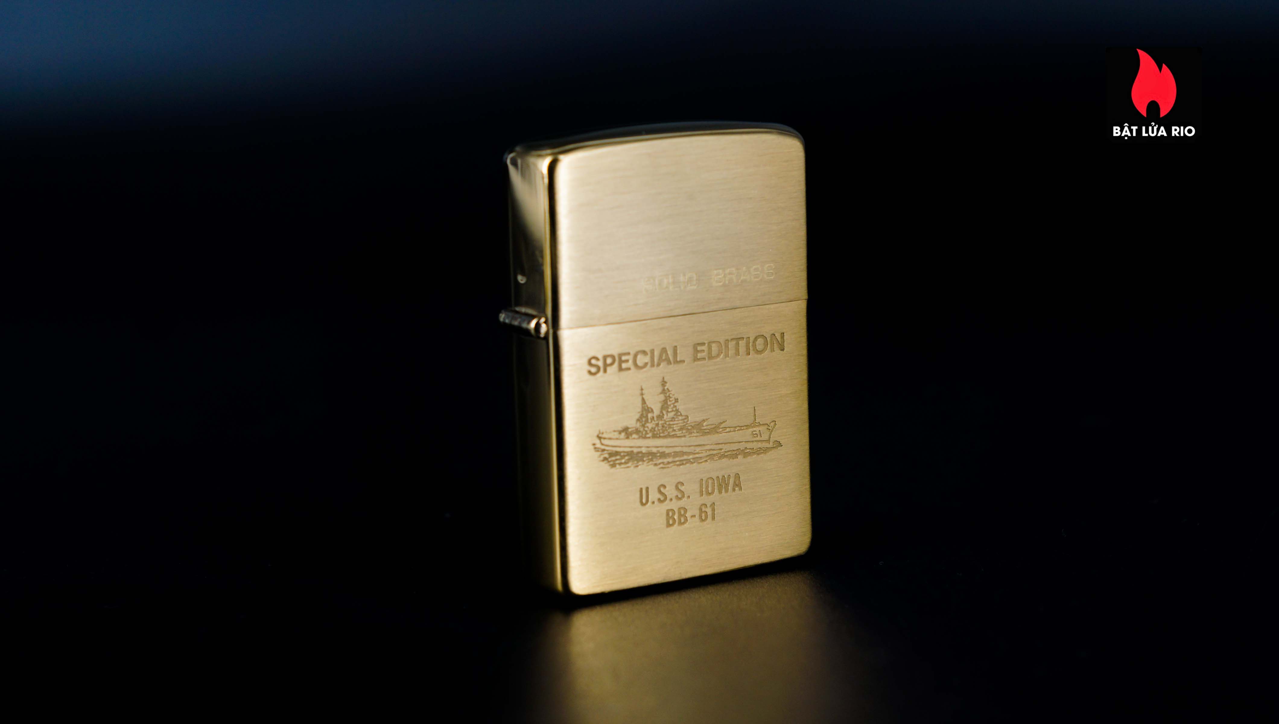 Zippo Chu Niên 1932-1984 – Đồng Nguyên Khối – Solid Brass – USS IOWA BB-61 5
