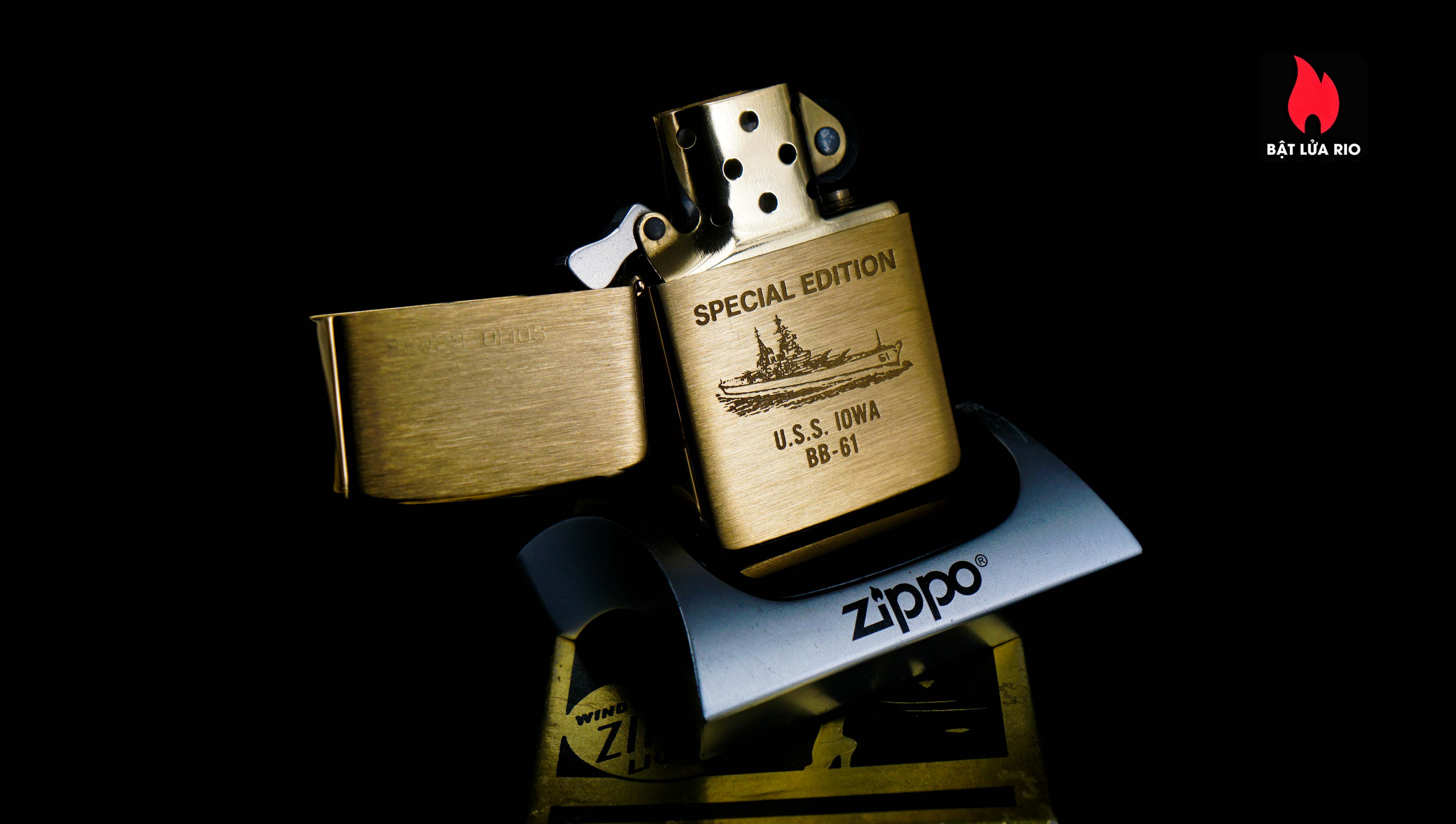 Zippo Chu Niên 1932-1984 – Đồng Nguyên Khối – Solid Brass – USS IOWA BB-61 8