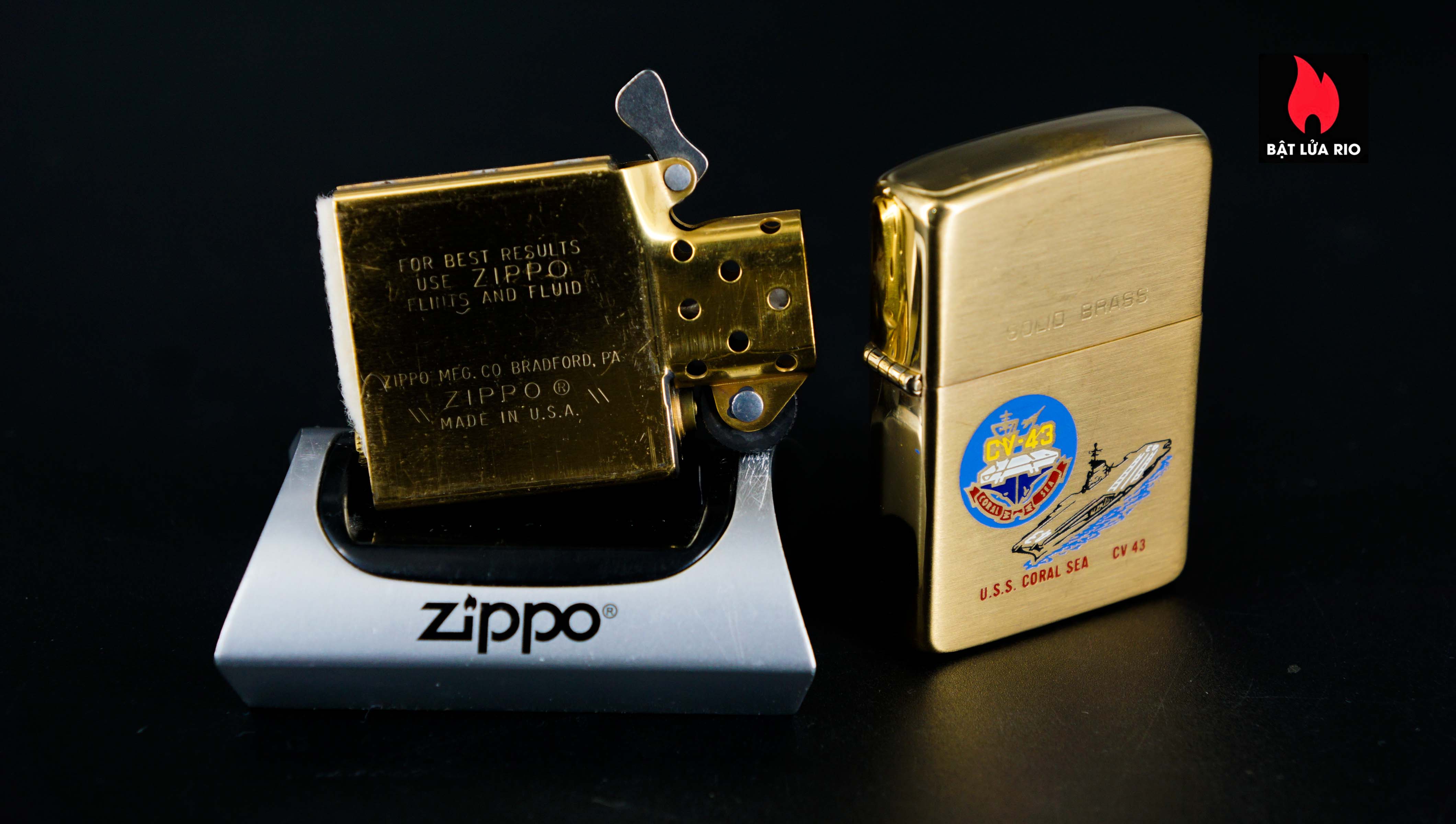 Zippo Chu Niên 1932-1986 – Đồng Nguyên Khối – USS Coral Sea CV-43 9