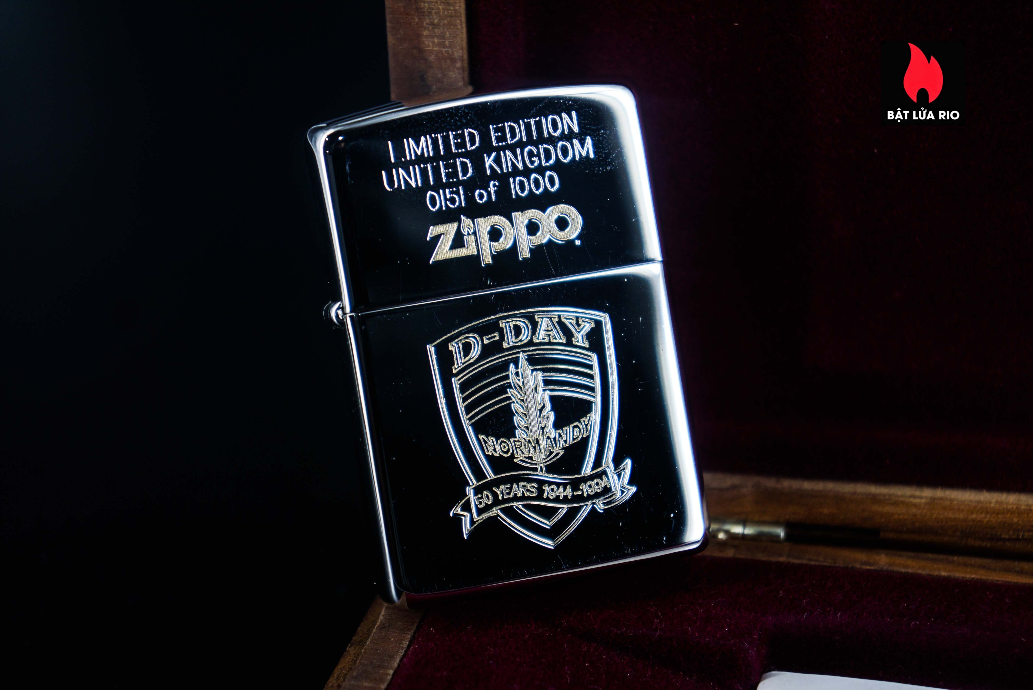 Zippo La Mã 1994 – D-Day United KingDom – Silver Plate – Limited 0151 Of 1000 – Normandy 50 Years 1944-1994 15