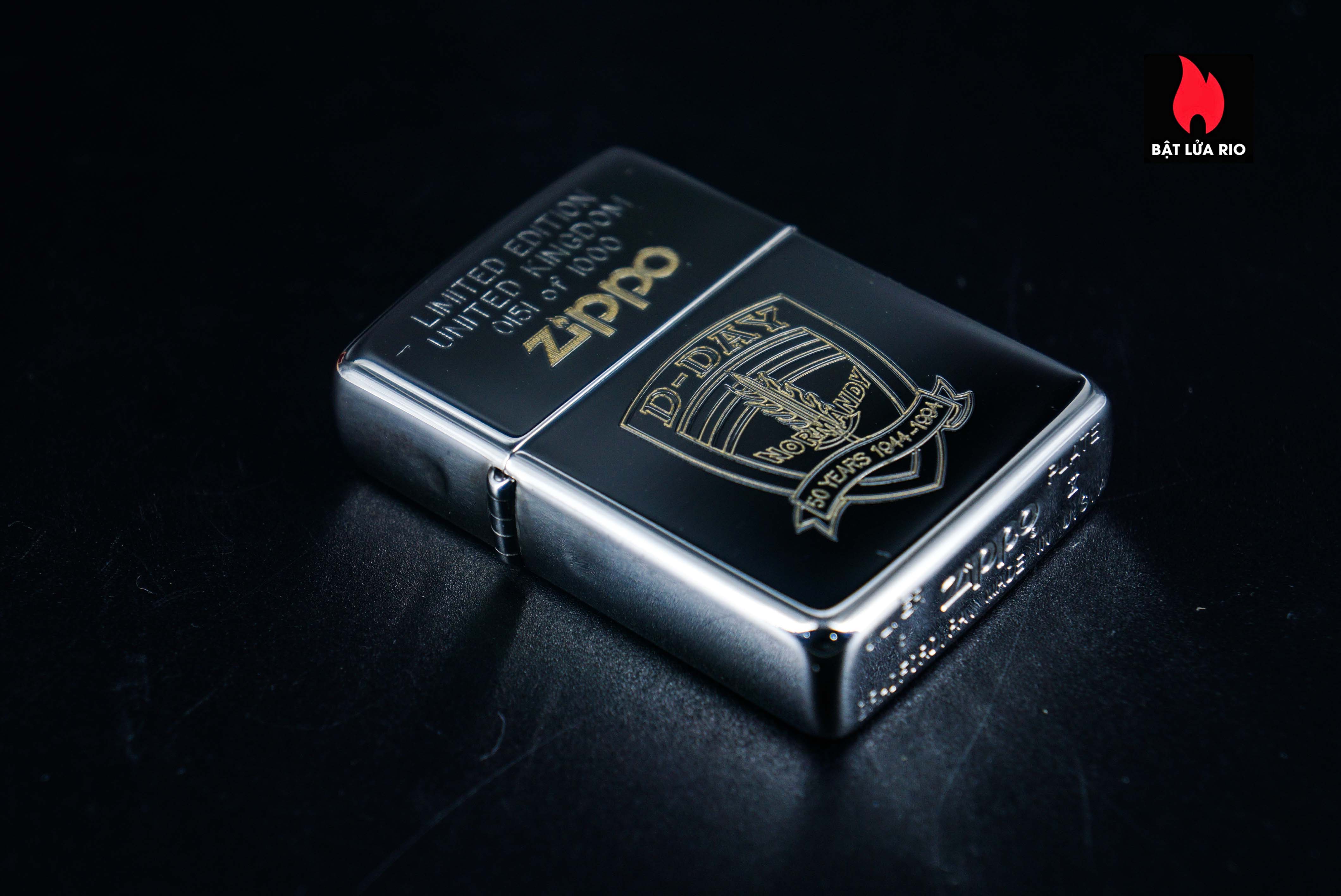 Zippo La Mã 1994 – D-Day United KingDom – Silver Plate – Limited 0151 Of 1000 – Normandy 50 Years 1944-1994 2